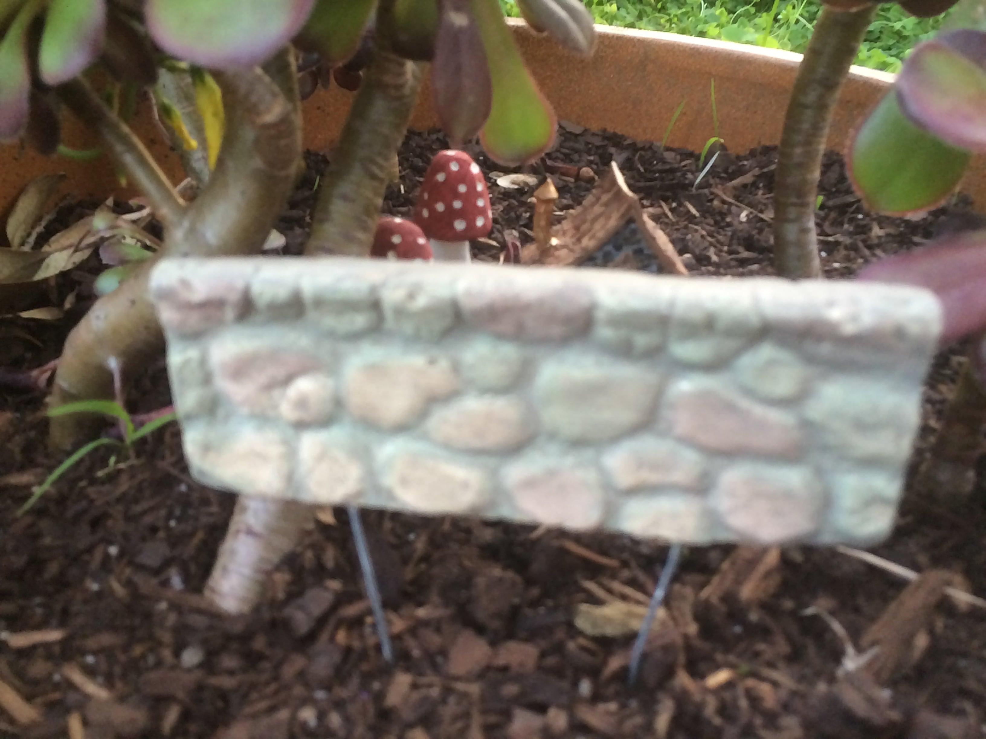 Miniature stone wall fence stake  image 2