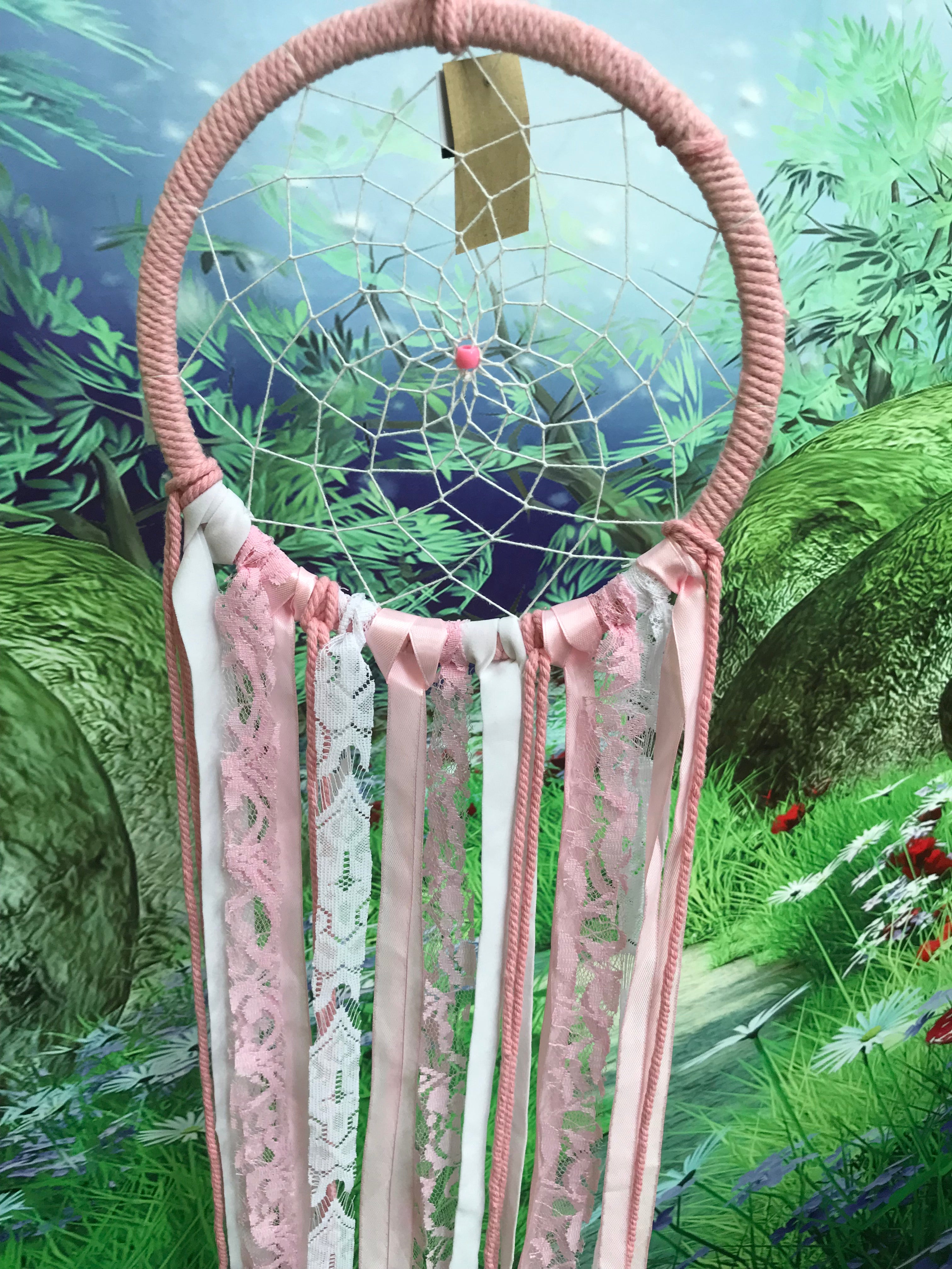 22cm Lace and ribbon dreamcatcher image 1