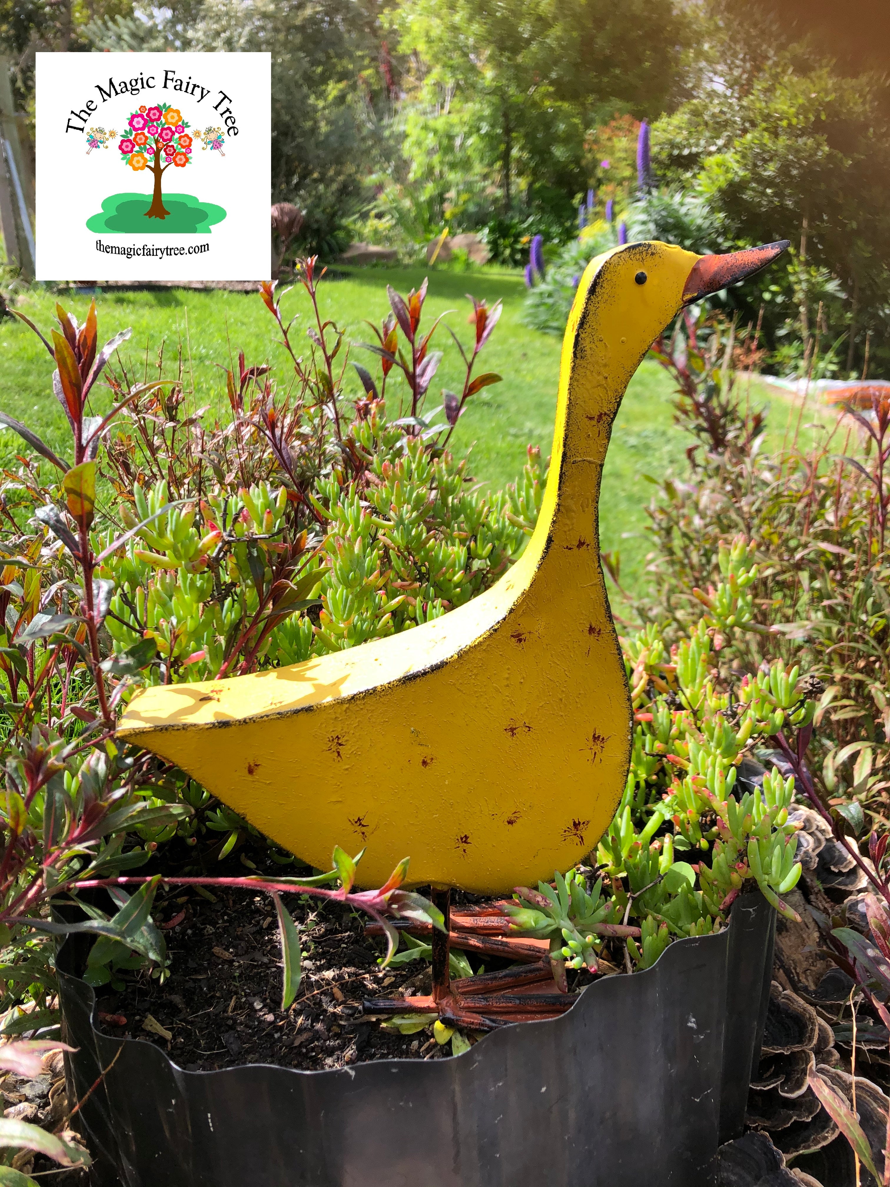 36cm Rustic Yellow Metal Duck image 4