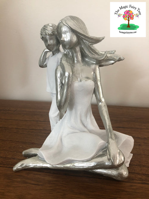 15cm Mother and Son Statue Figurine image 1