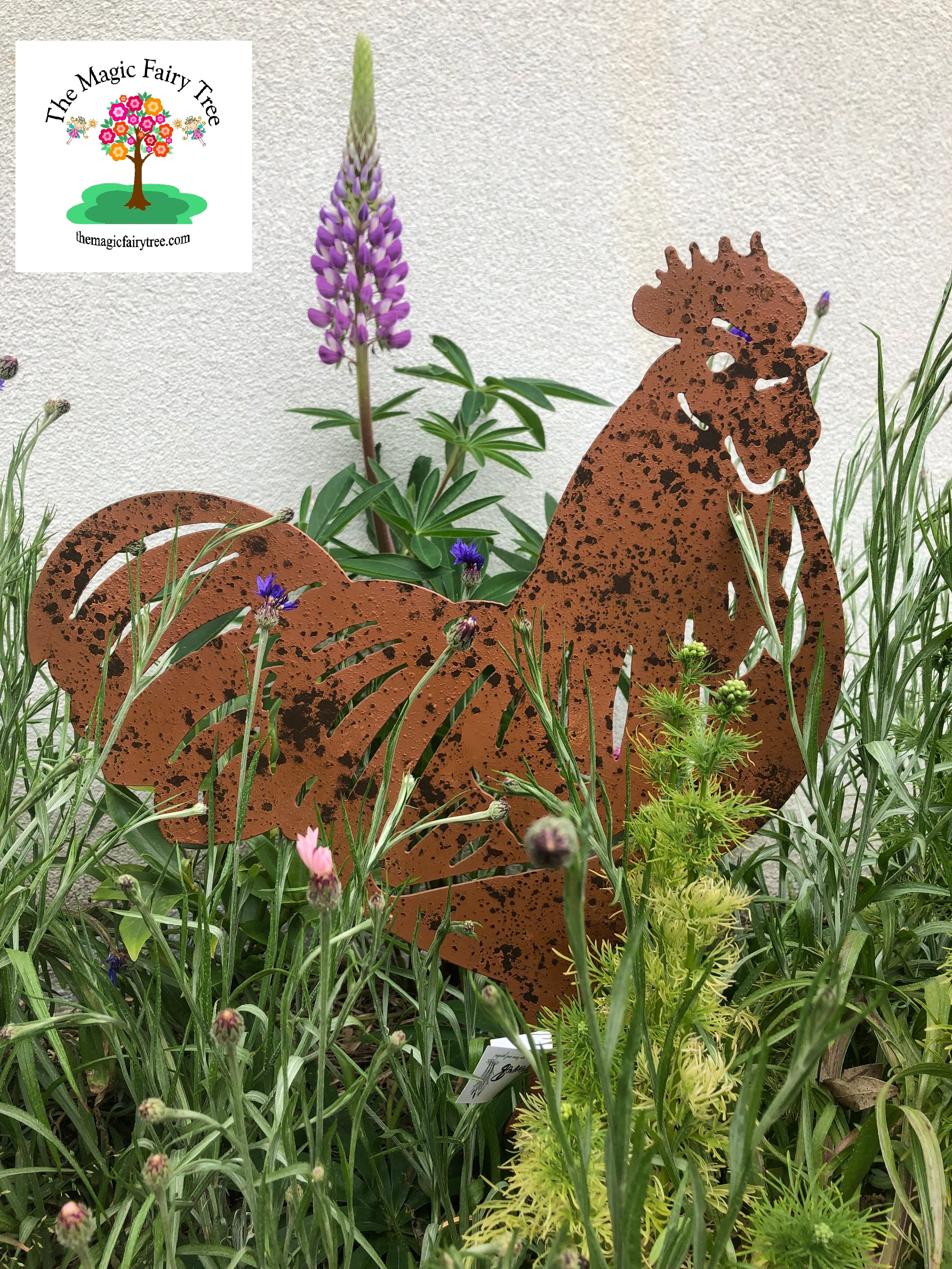 Metal Rooster Garden Stake image 1