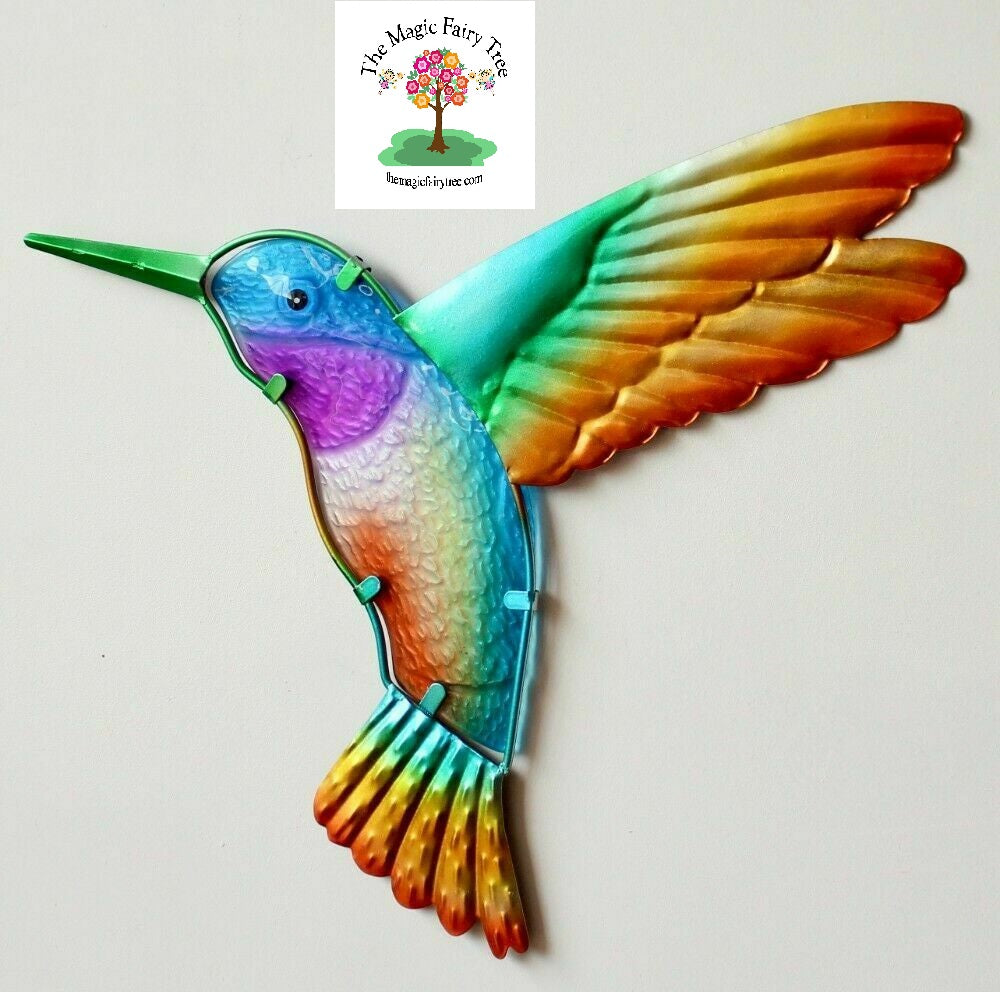 Metal and Glass Hummingbird Wall Art image 0