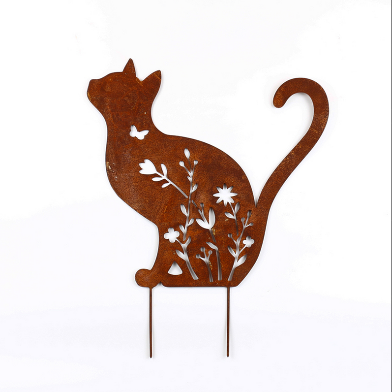 Rustic metal cat stake image 0