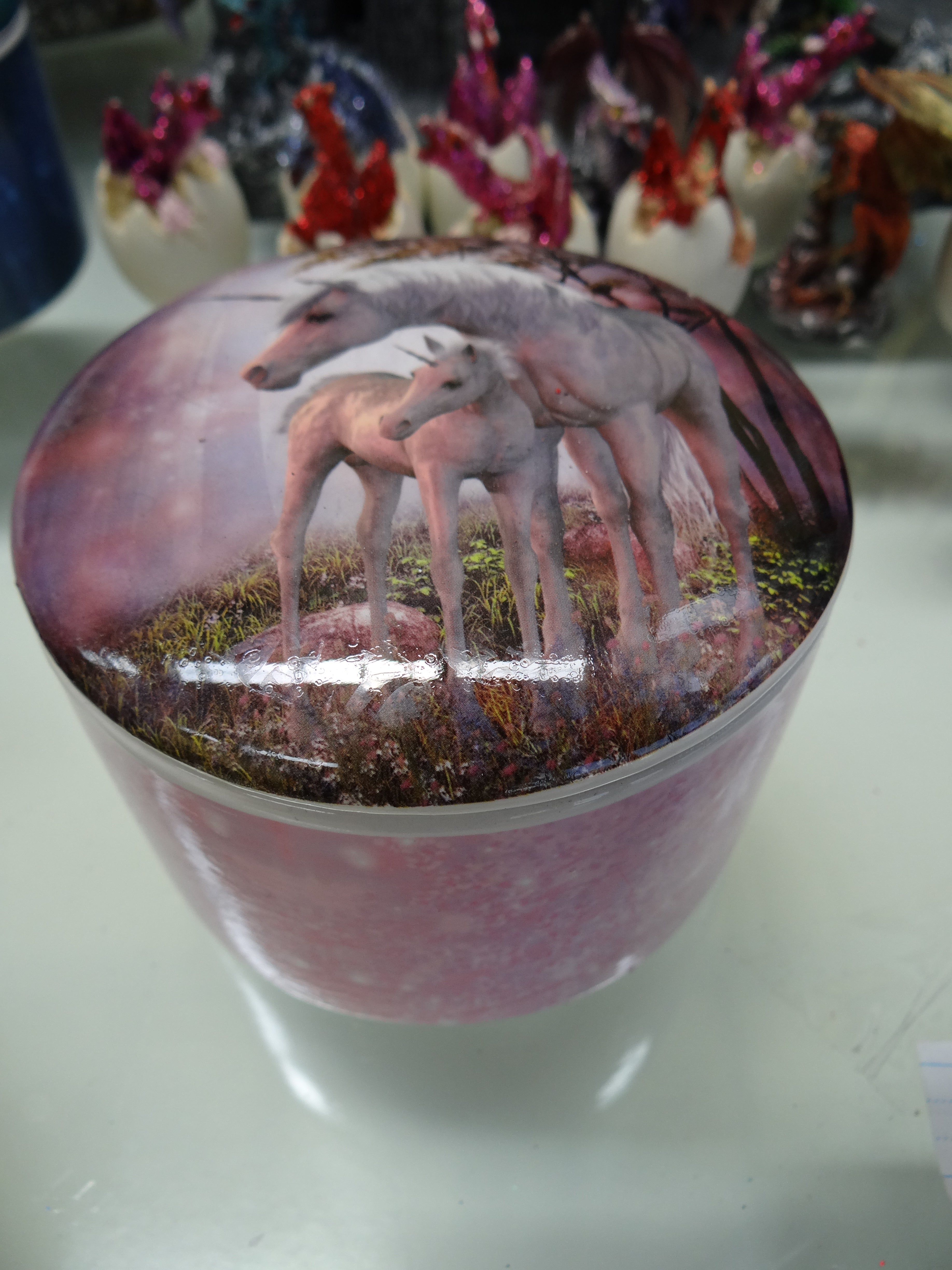 Round Unicorn Trinket Jewellery Box image 1