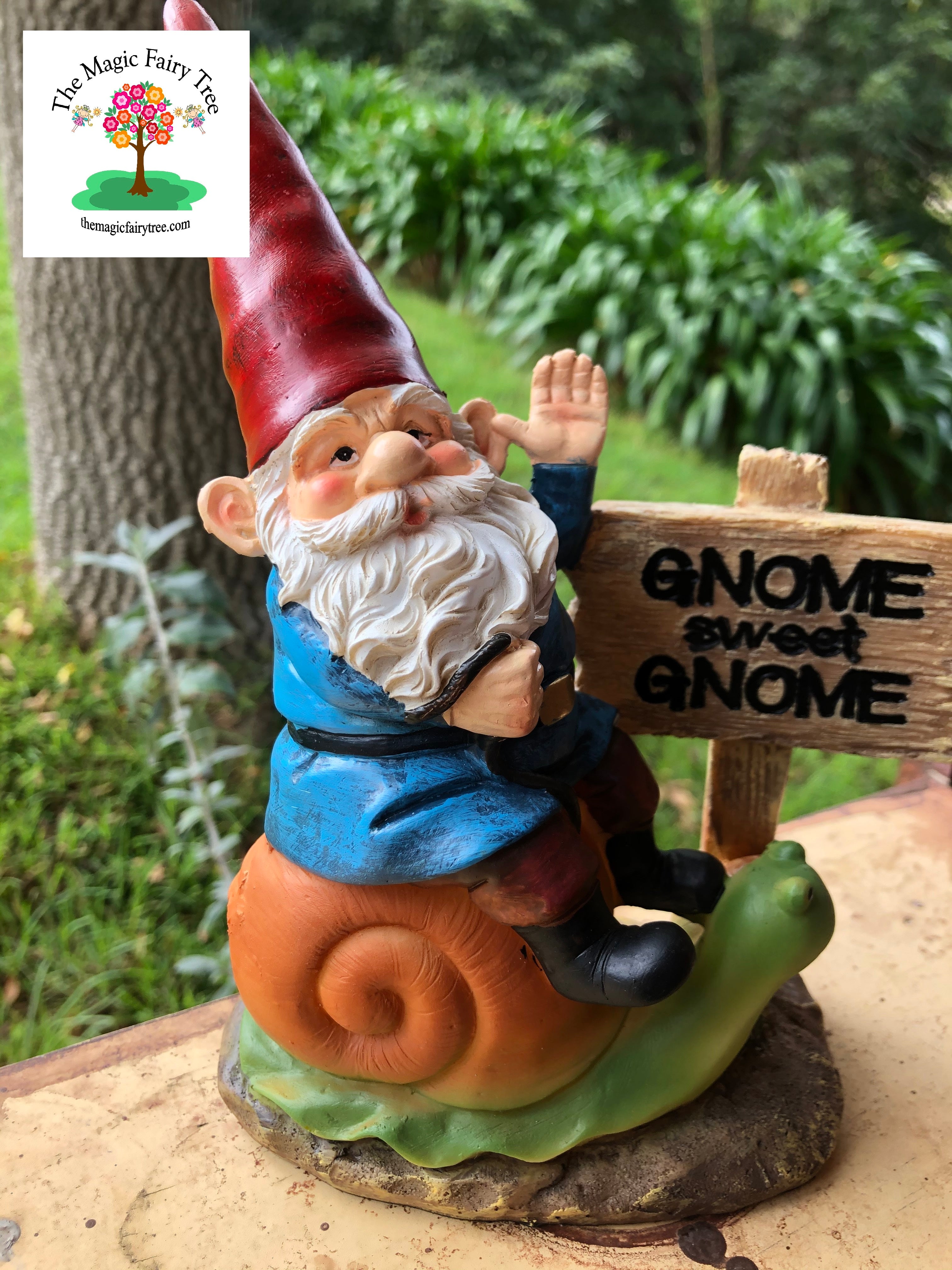 Gnome Sweet Gnome - Garden gnome riding snail image 0