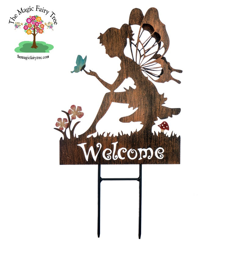 Welcome Metal Fairy Stake with 3D butterfly wings image 3