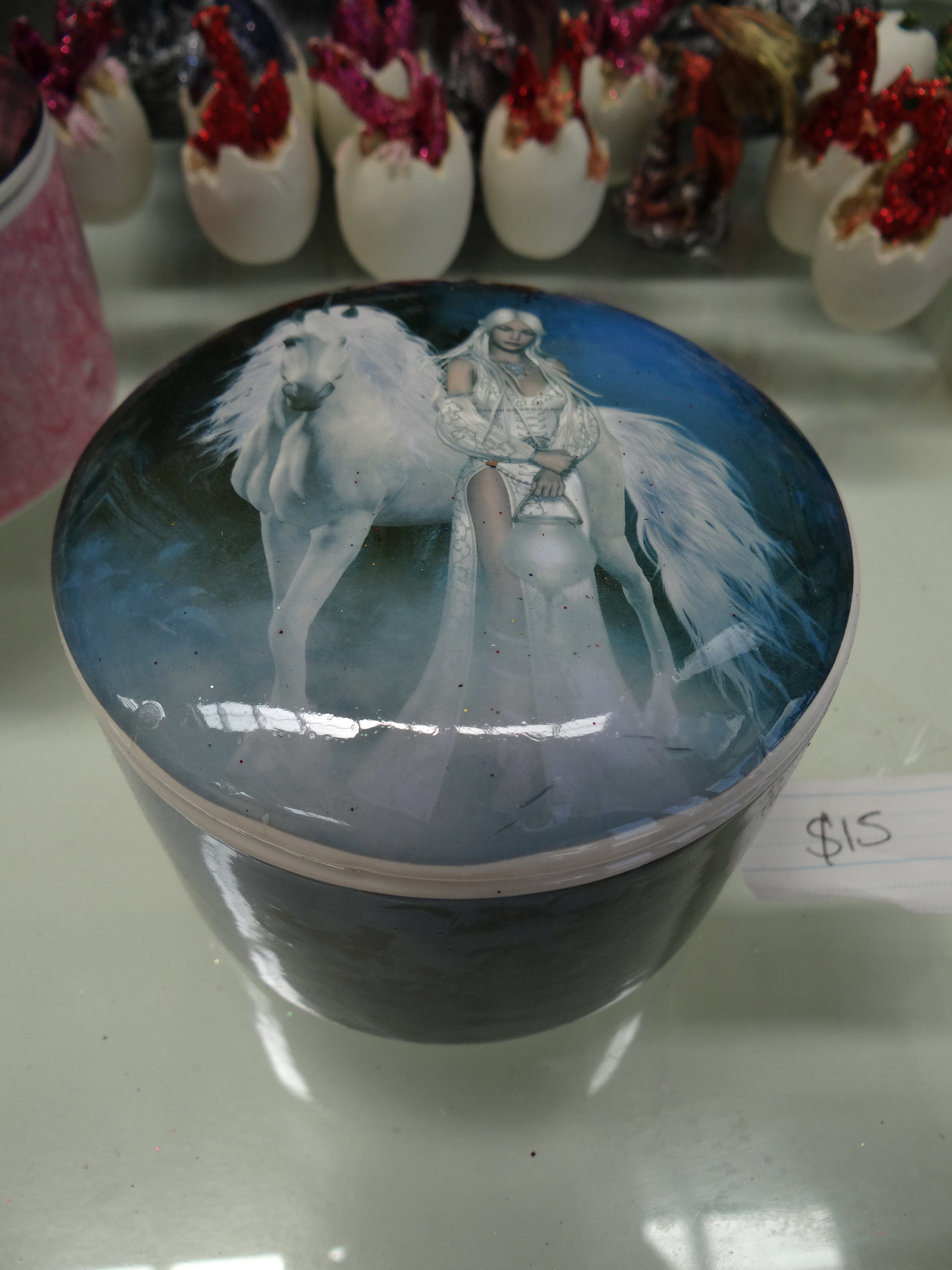 Round Unicorn Trinket Jewellery Box image 3