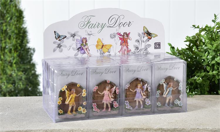Miniature fairy door with fairy figurine image 0