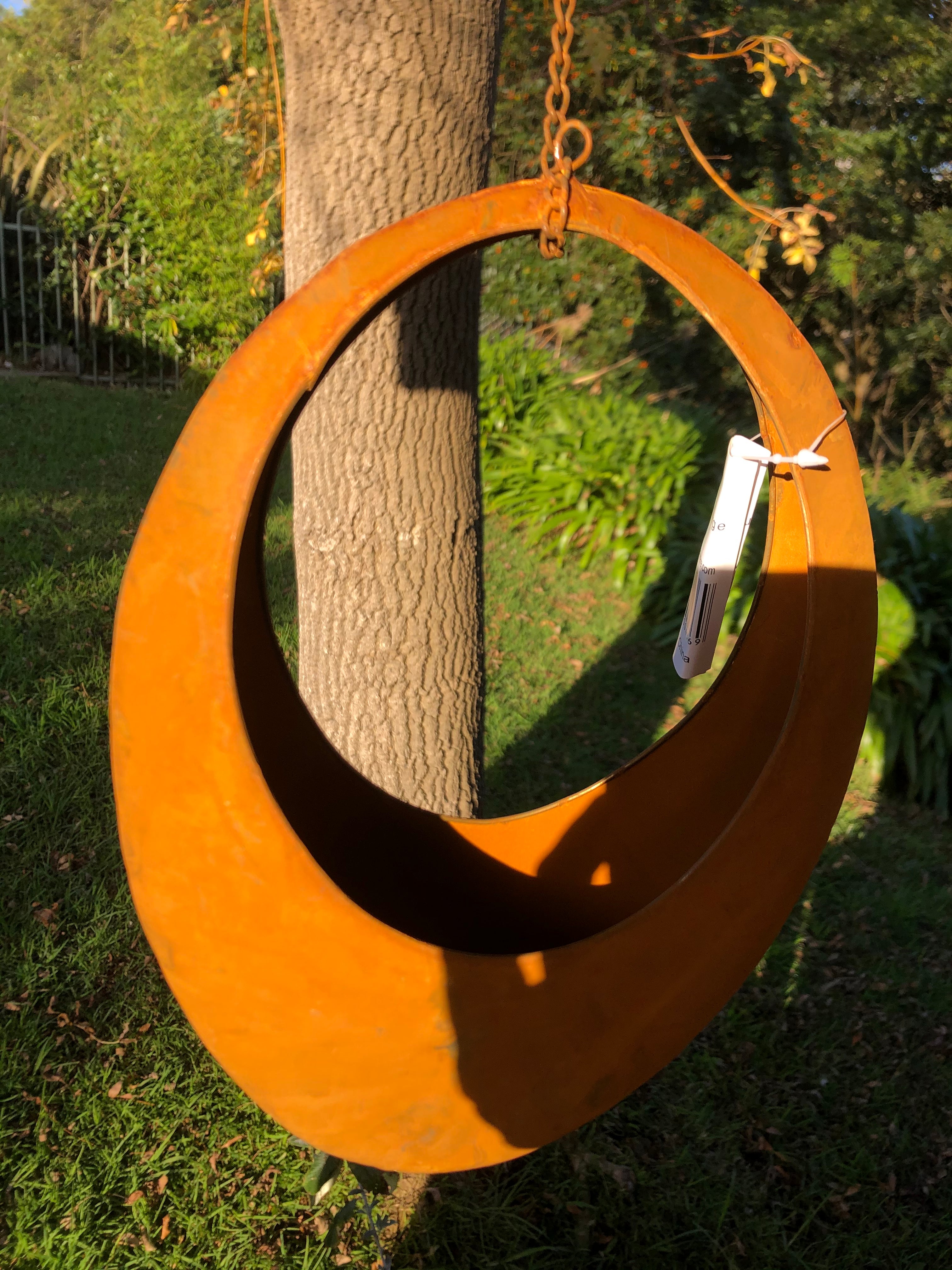 Rust Oval Hanging Planter image 3