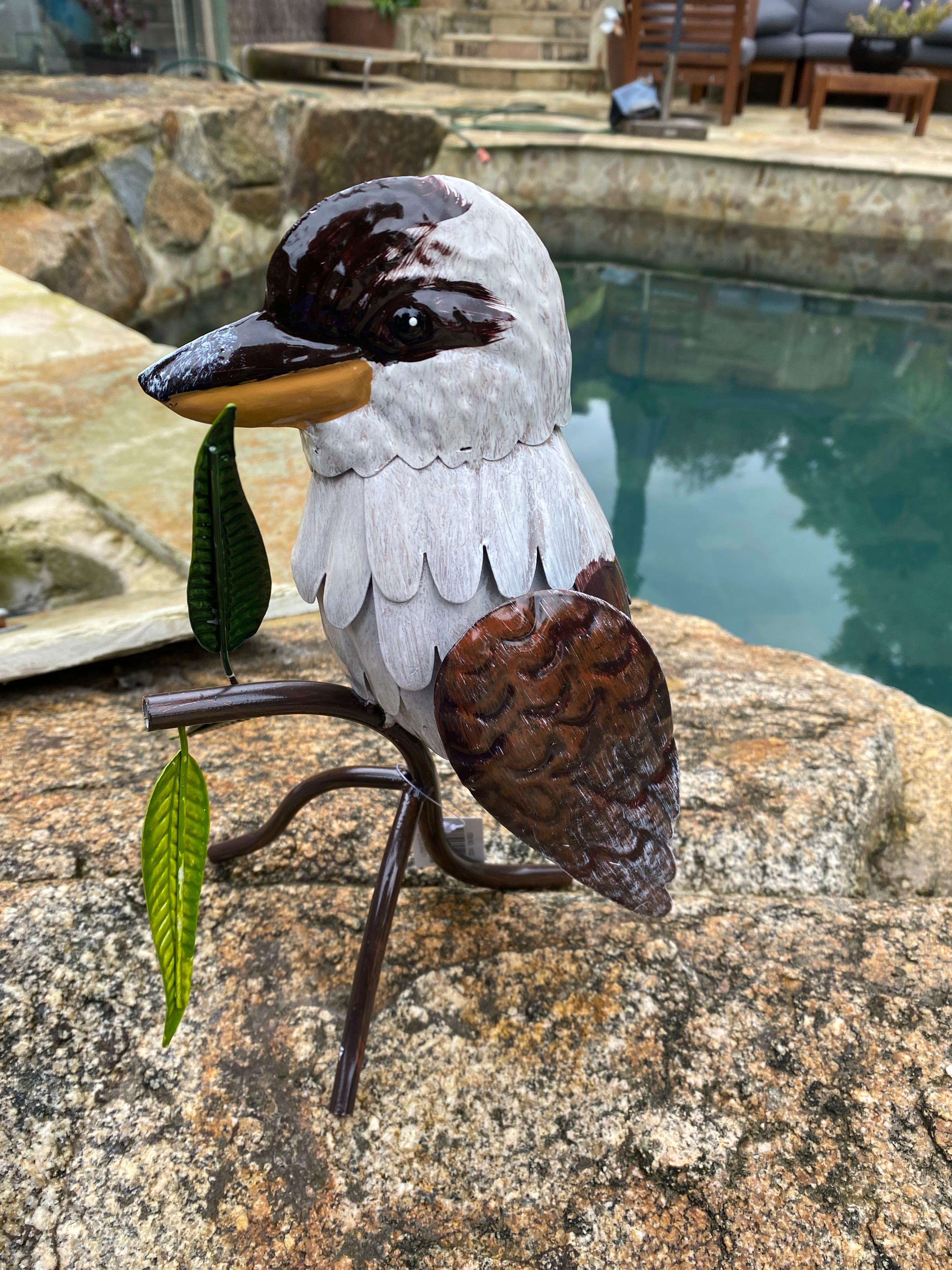 Kookaburra on a branch metal sculpture image 0