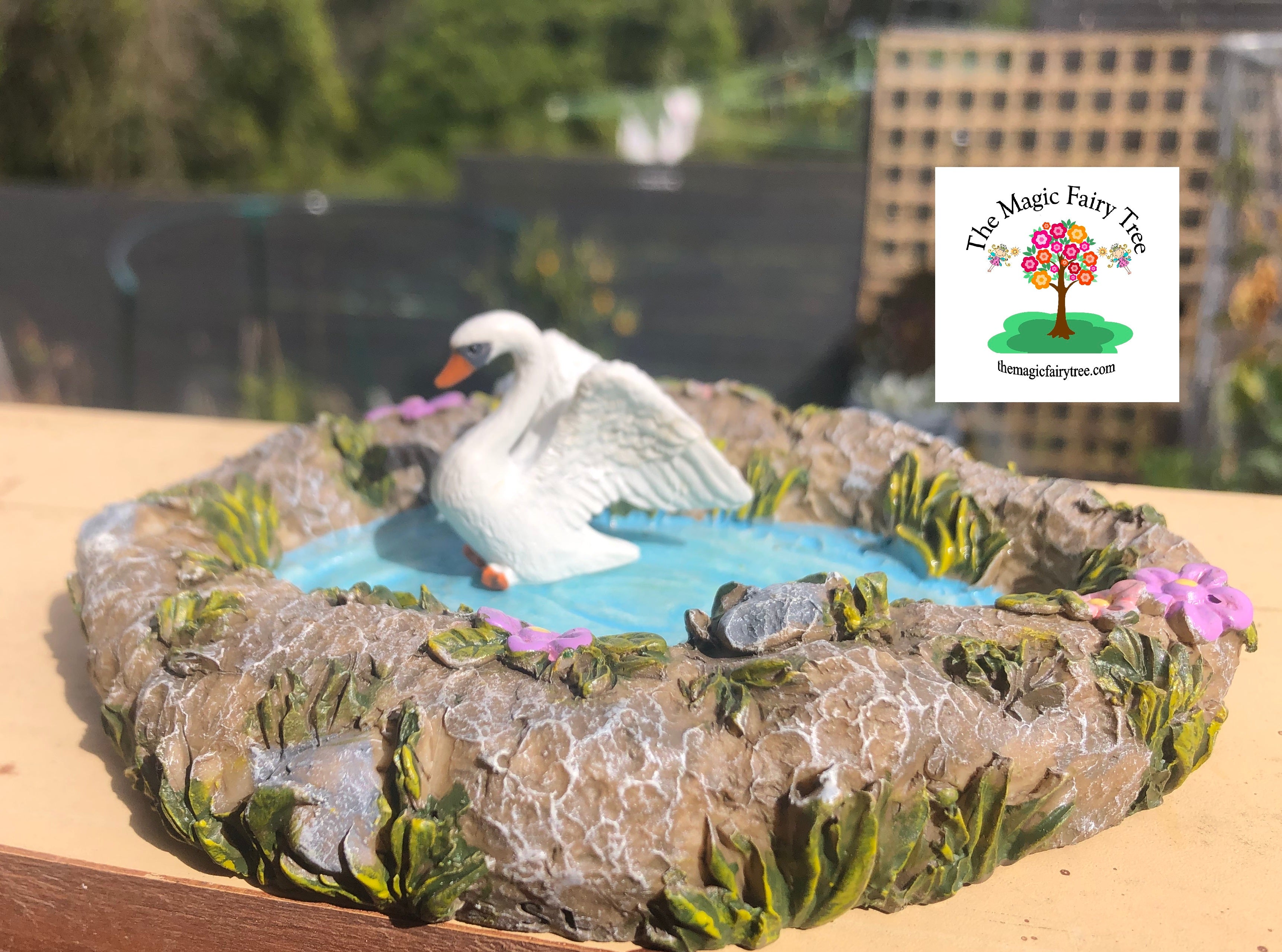 Fairy Garden Pond with Swan image 0