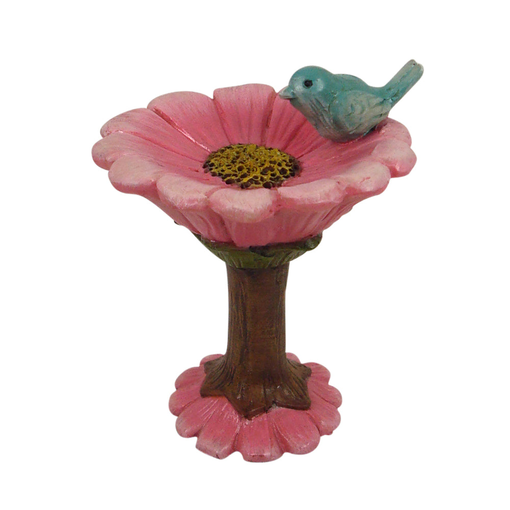 Pink Fairy Garden Birdbath image 1