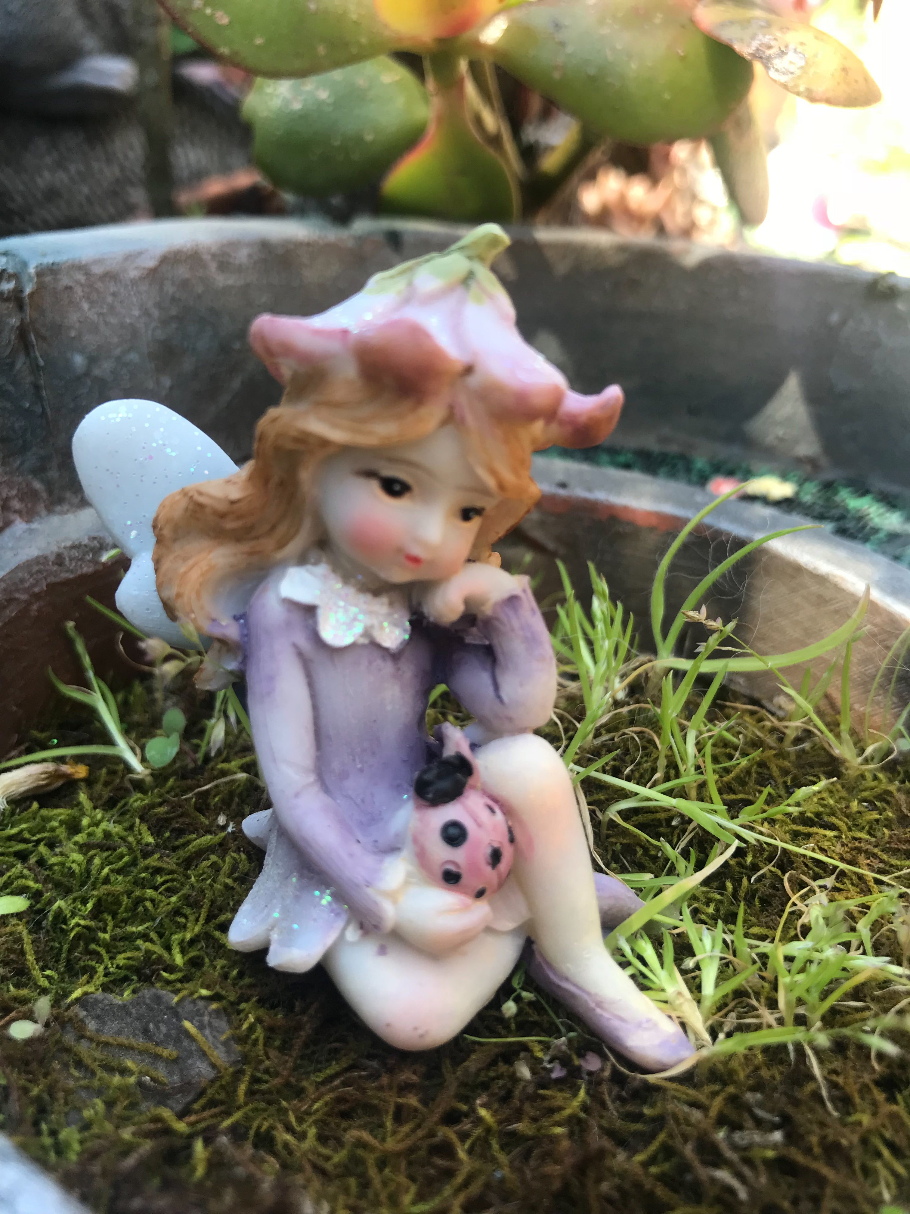 Flower Fairy Sitting Garden Fairy image 3