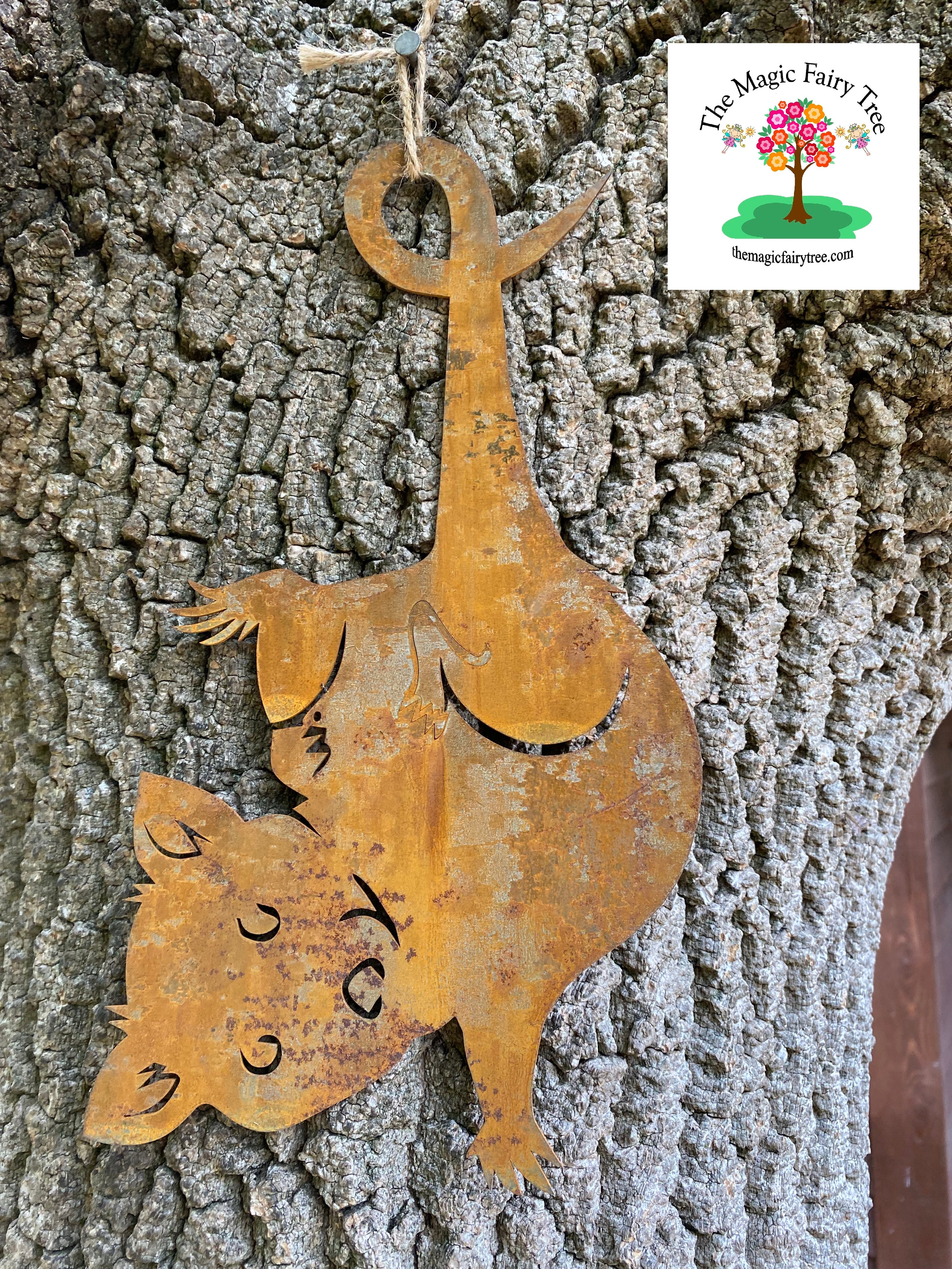 Rusty Metal Ringtail Possum Wall Art Garden Plaque image 0