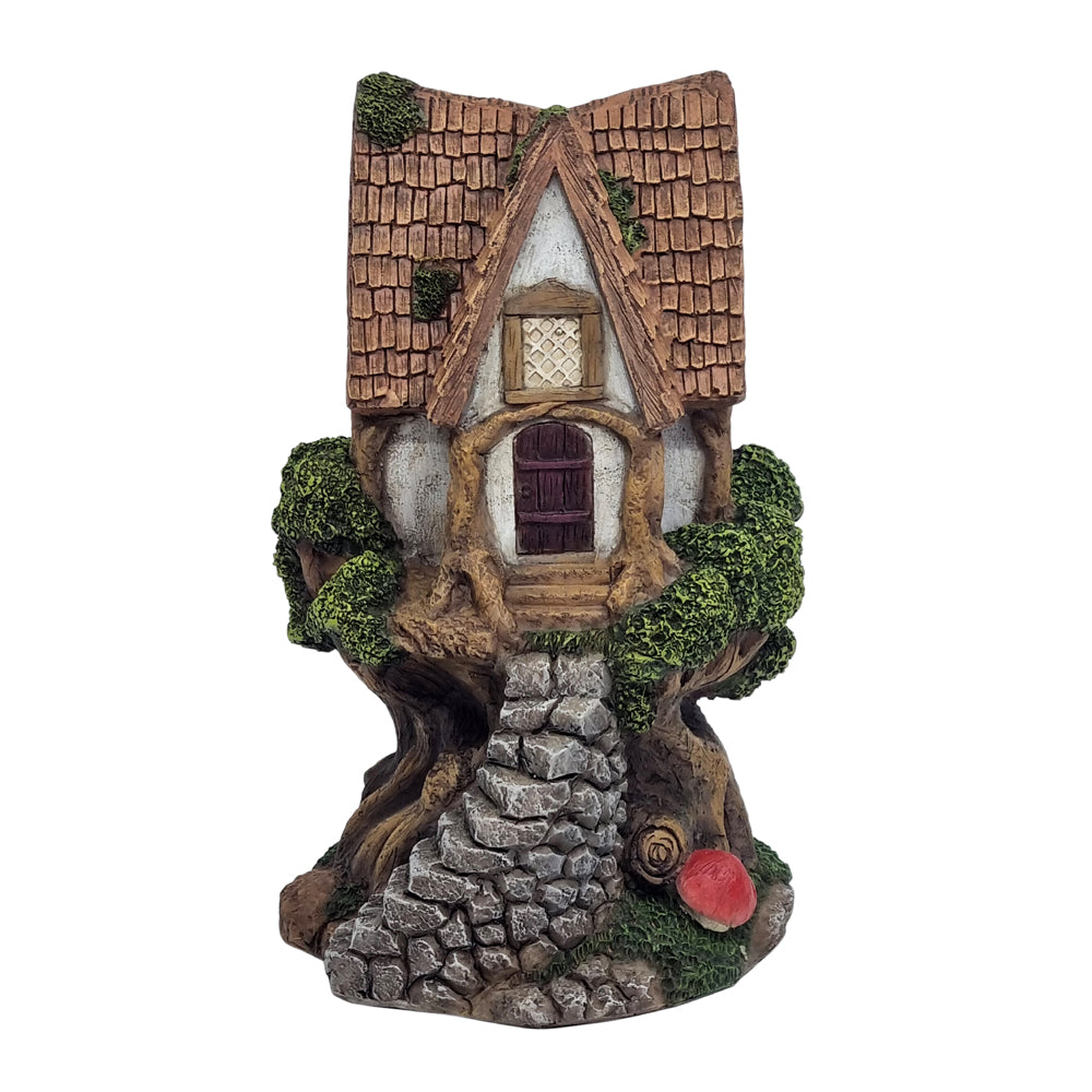 Tree Cottage with stone steps fairy house image 1