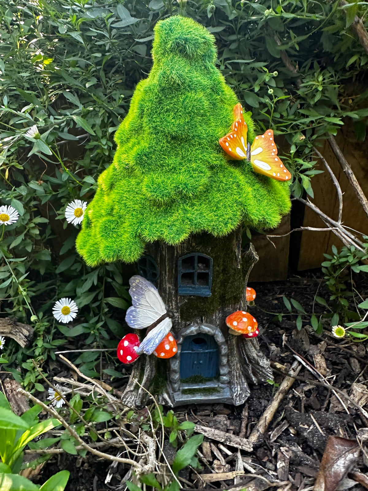 32cm solar powered grass roof fairy house image 3