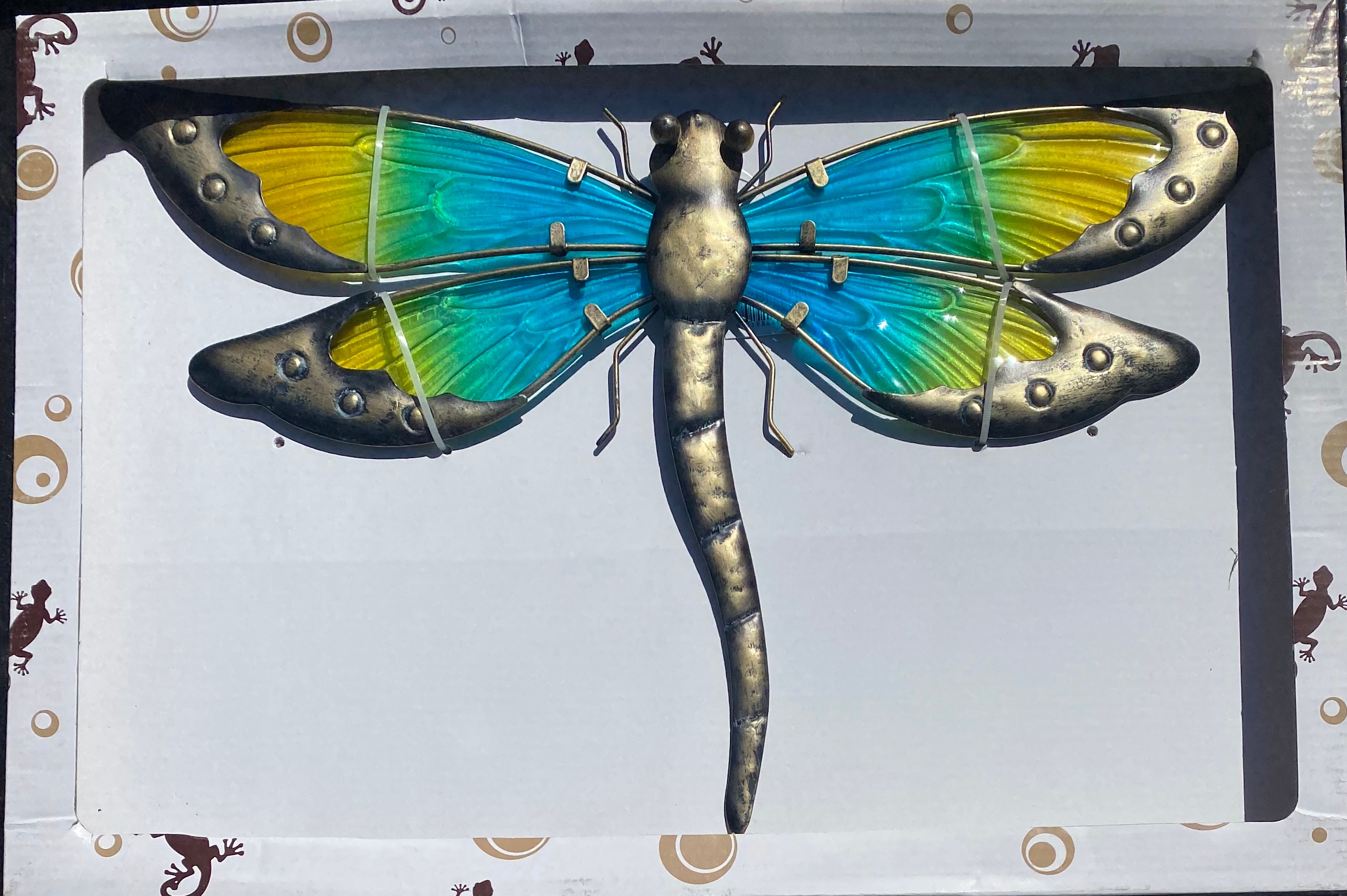 Metal & Glass Dragonfly & Butterfly Wall Art image 0