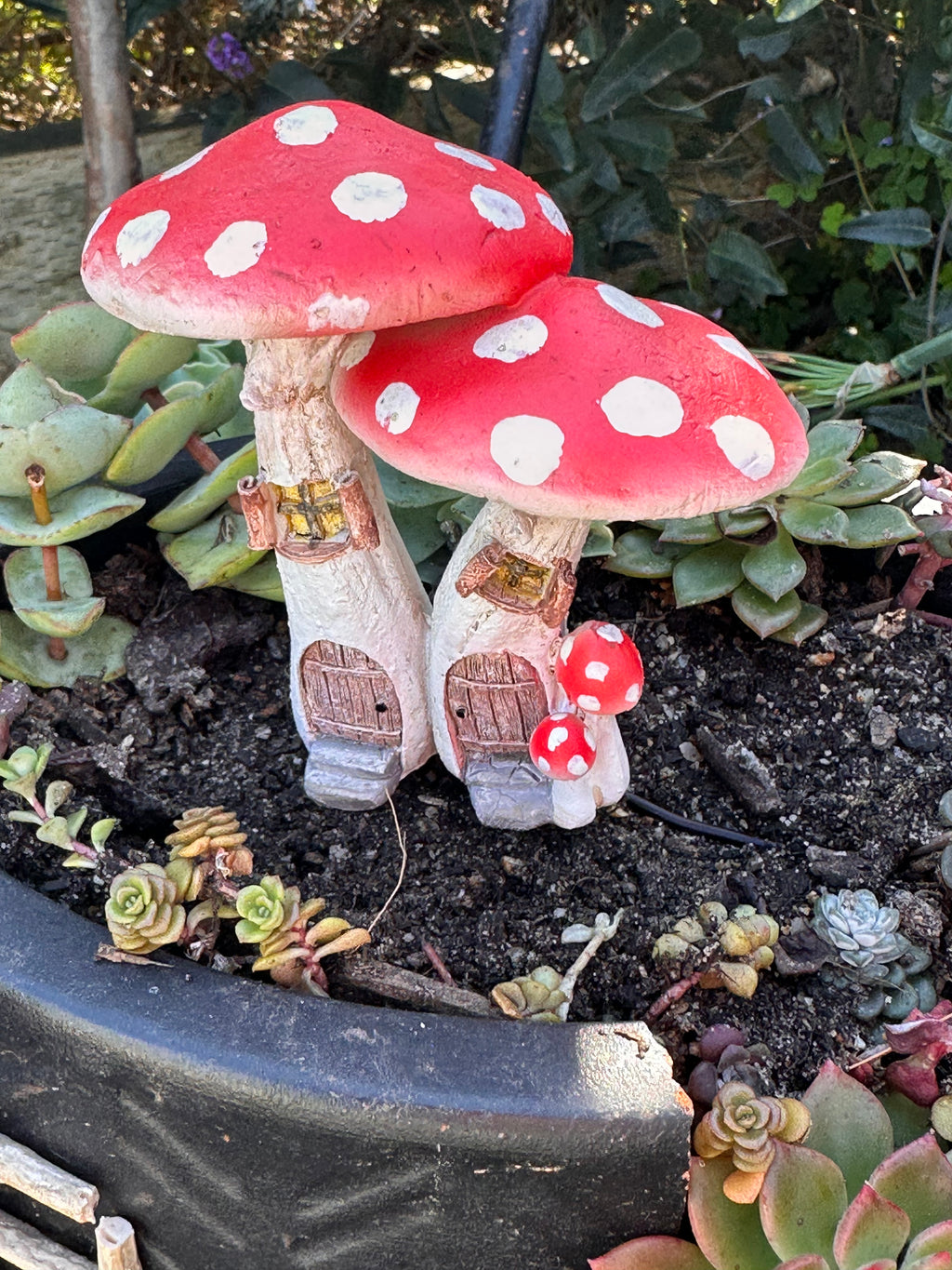 Red mushroom fairy house pick