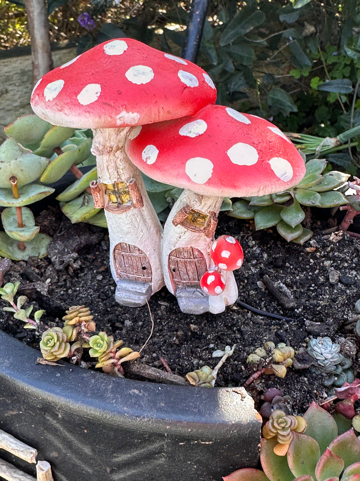 Red mushroom fairy house pick