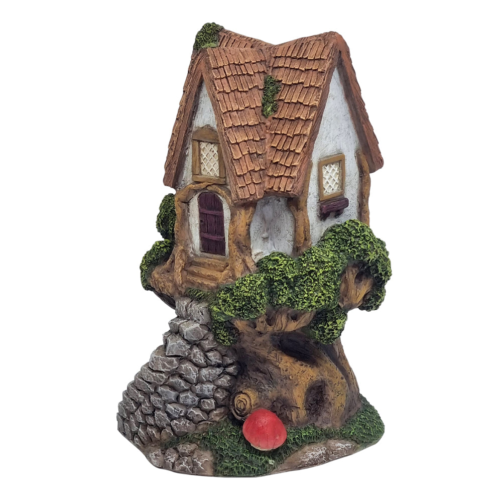 Tree Cottage with stone steps fairy house image 2