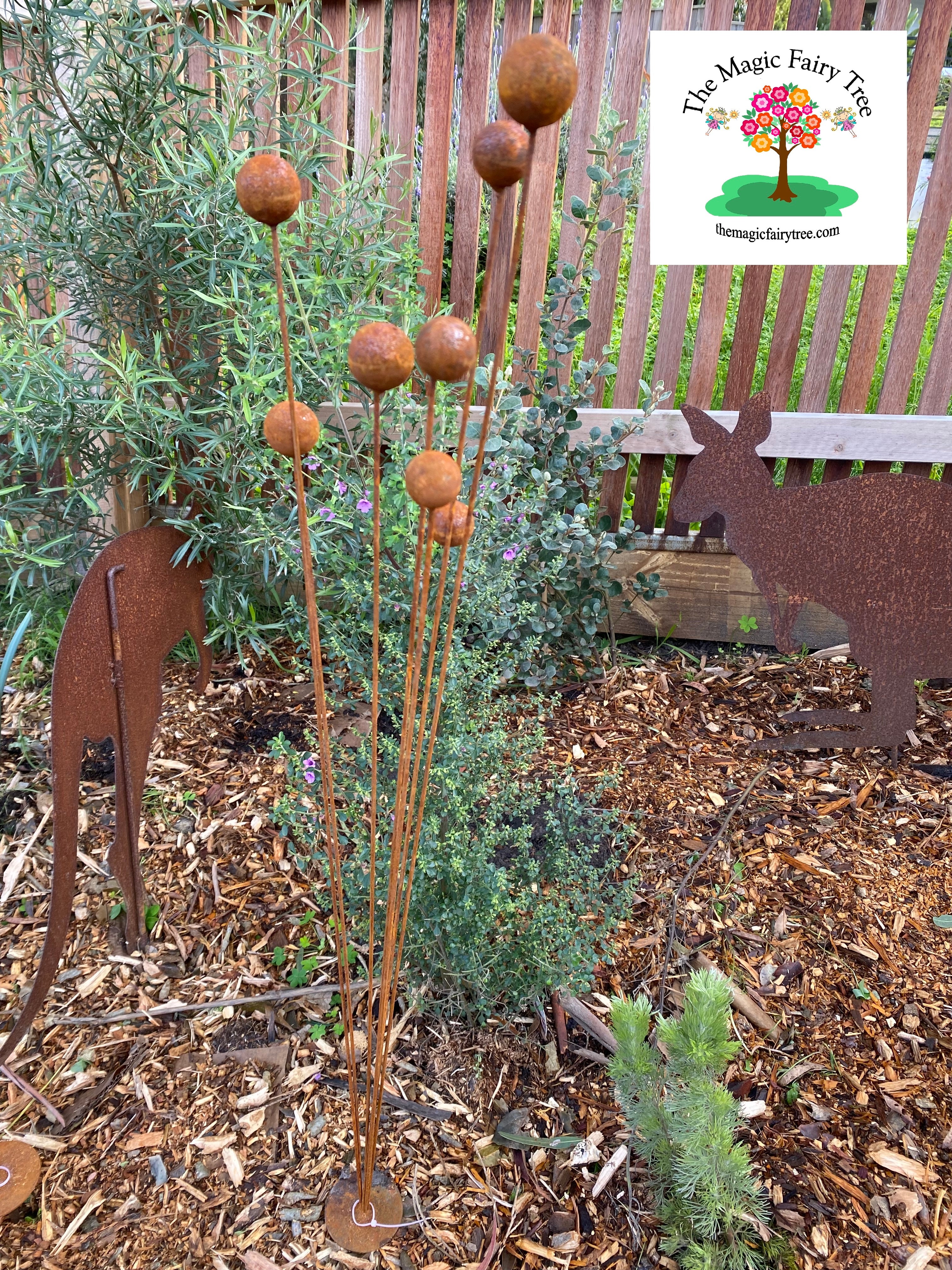 Rustic Billy Buttons Kinetic Garden Art image 1
