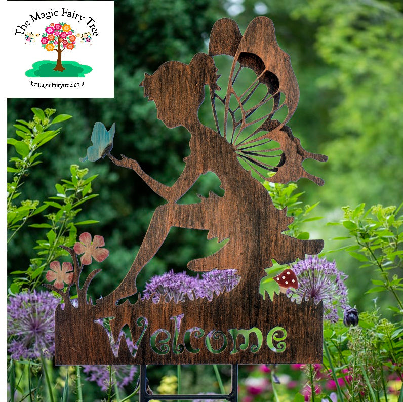 Welcome Metal Fairy Stake with 3D butterfly wings image 4