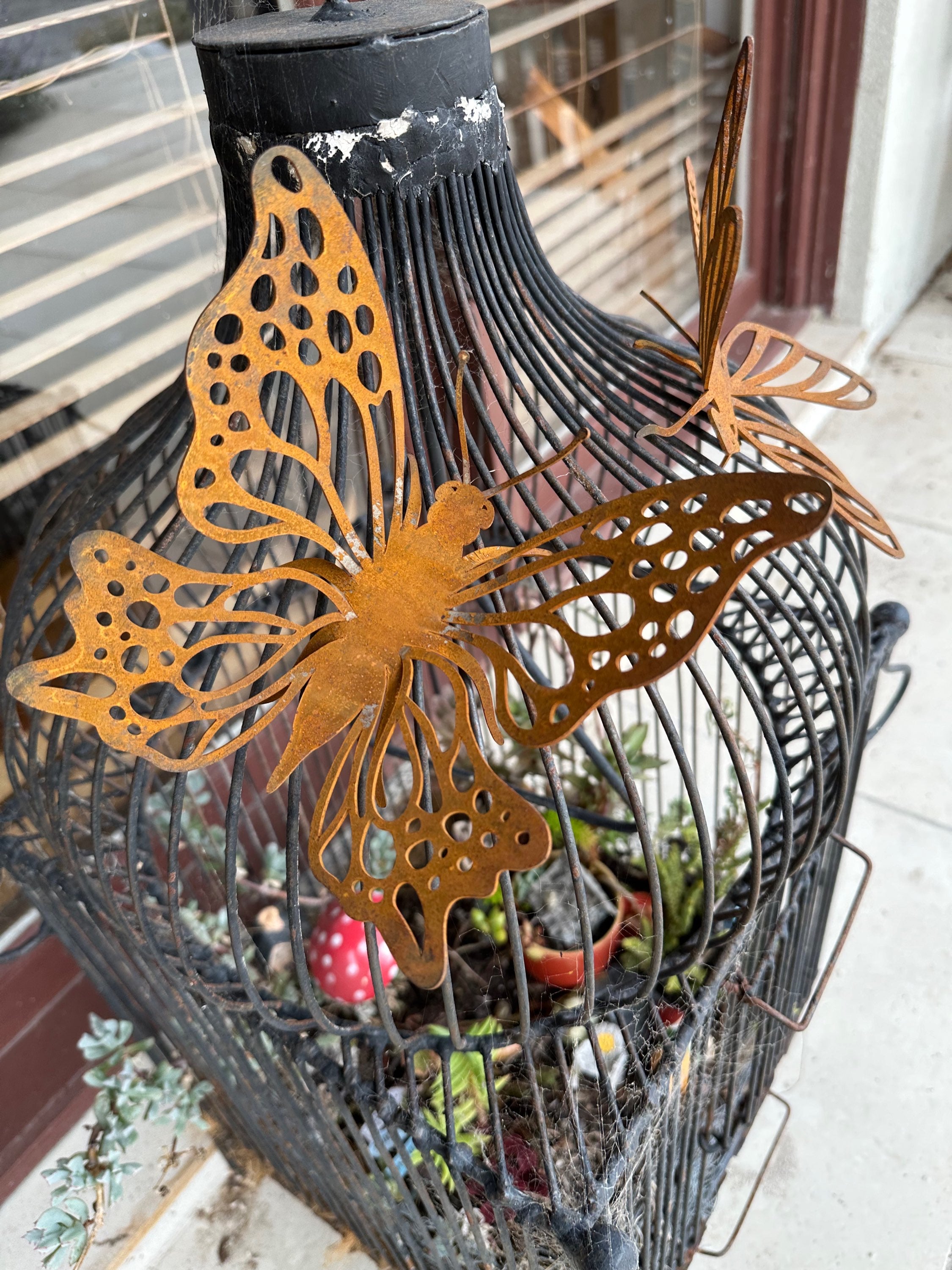 Large Dragonfly or Butterfly Pot Sitter Decor image 1