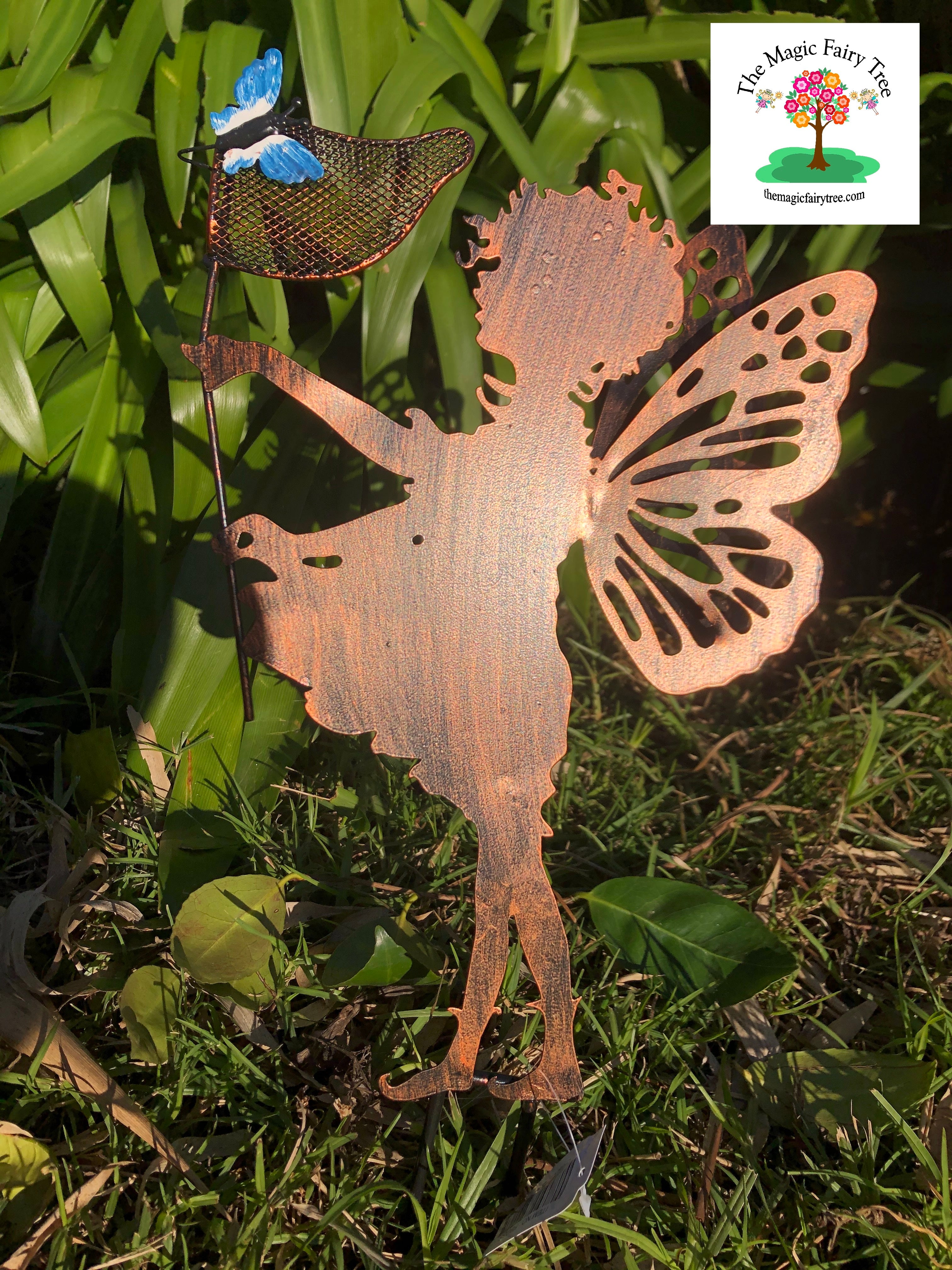 Butterfly Catcher Metal Fairy Stake image 0