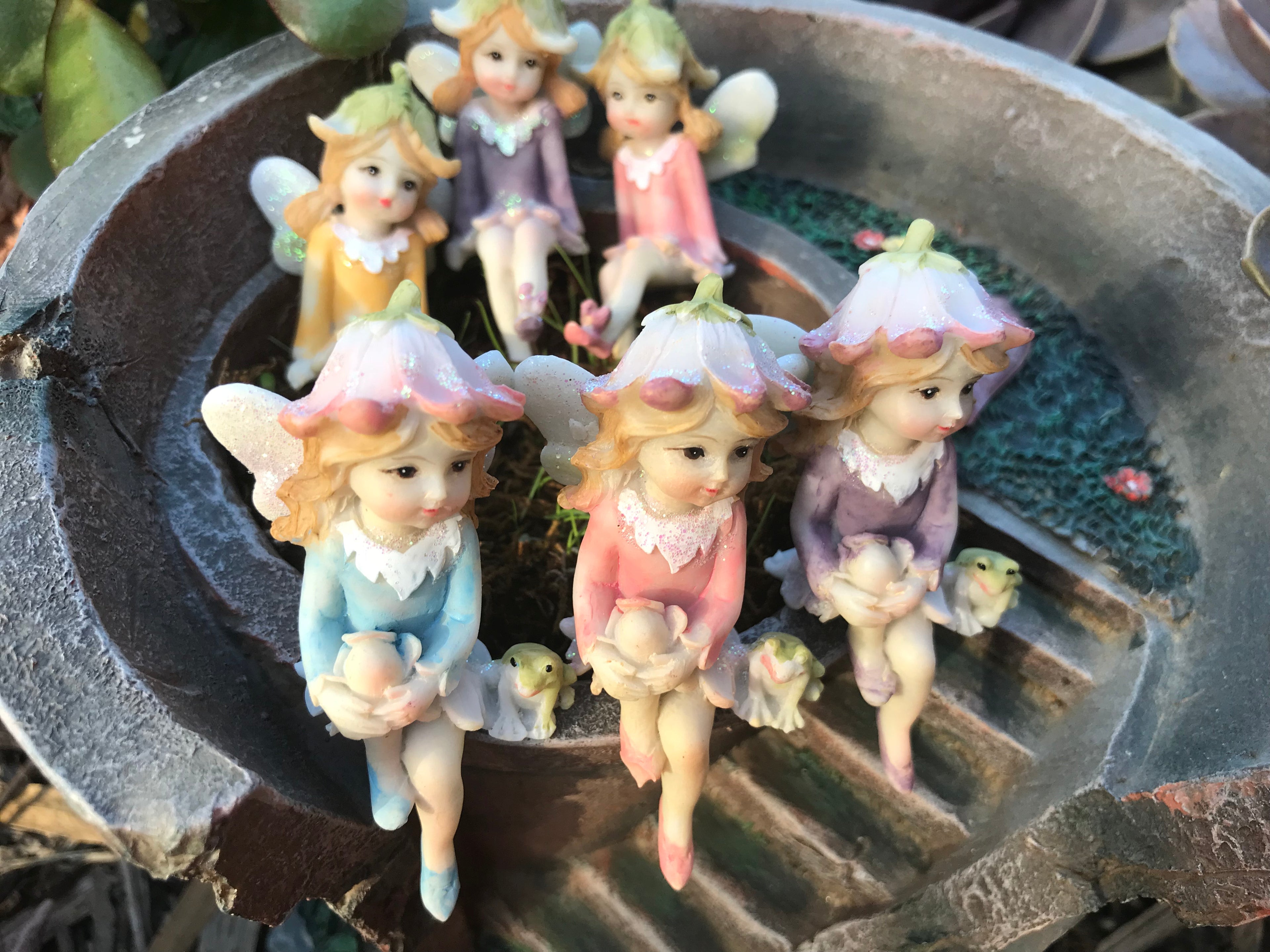 Flower Fairy Sitting Garden Fairy image 1