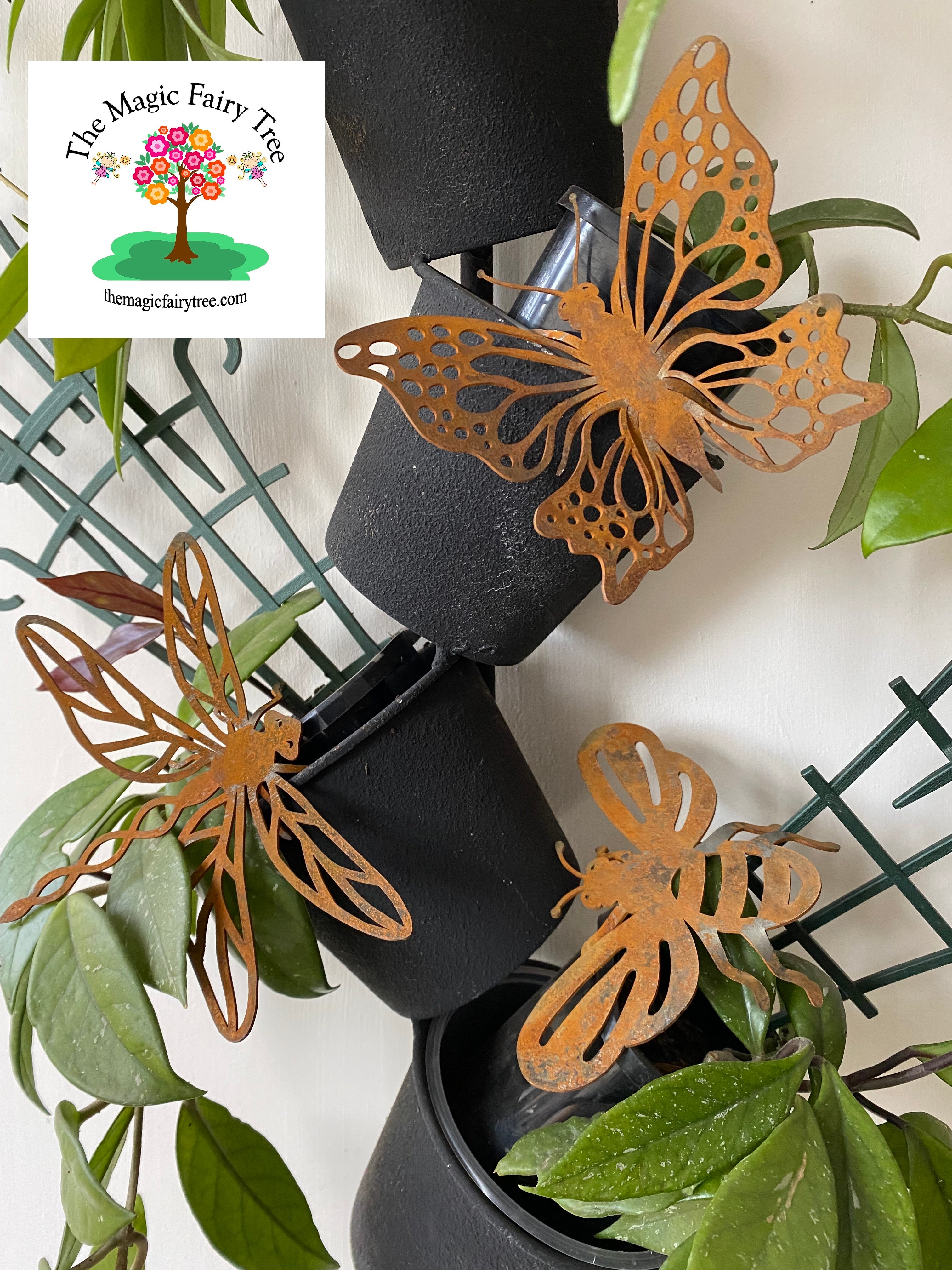 Dragonfly Bee or Butterfly Pot Sitter Decor image 1