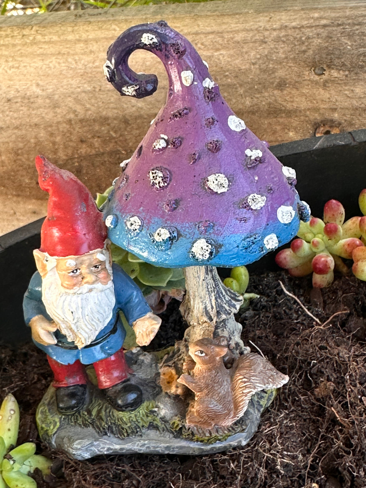 13cm gnome with mushroom