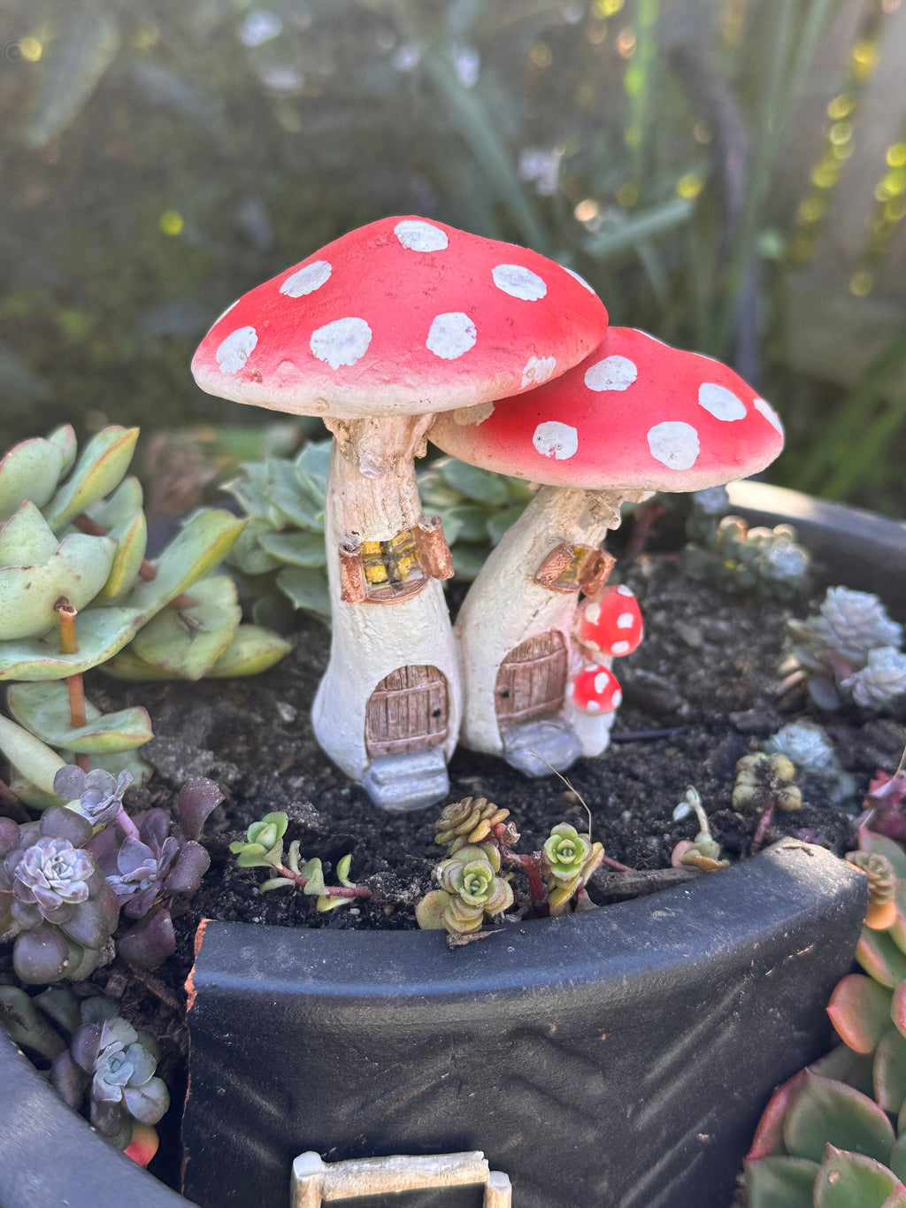 Red mushroom fairy house pick