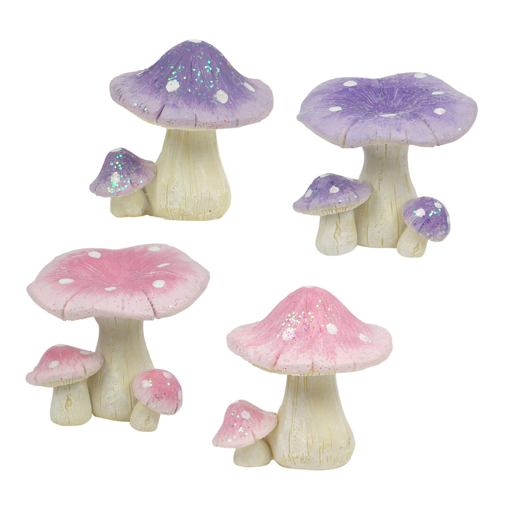 Pink or Lilac Glitter Mushroom - 5cm - twin or treble image 0