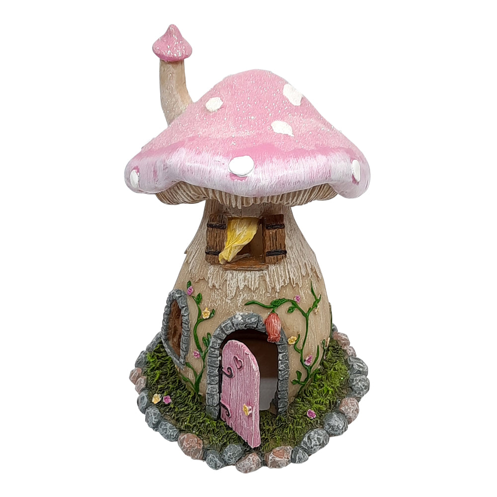 Lilac Glitter Mushroom House with opening door image 1