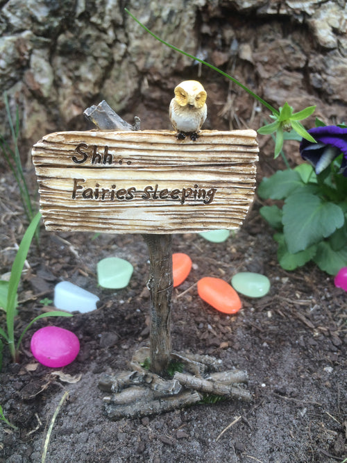 "Shhh .... Fairies Sleeping"  fairy garden sign image 0