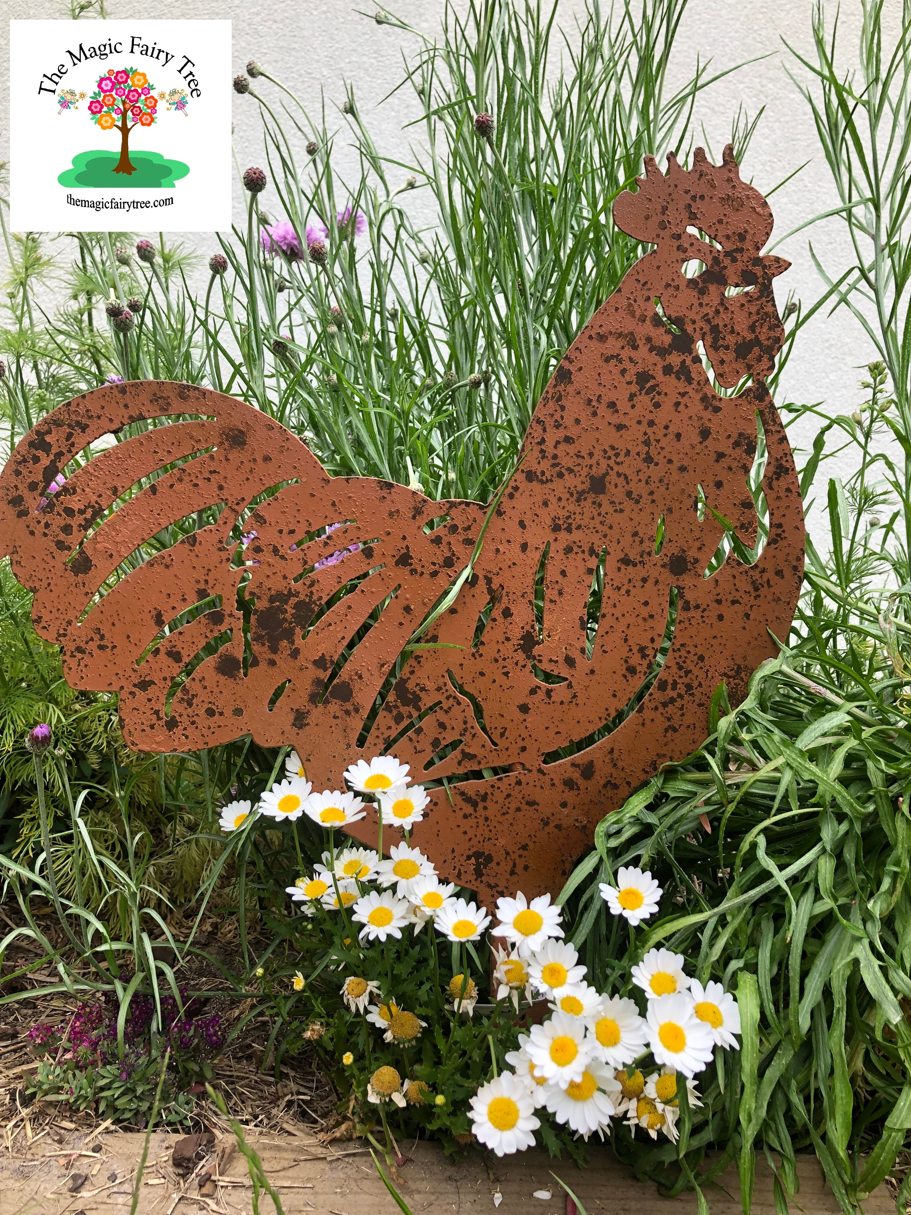 Metal Rooster Garden Stake image 2