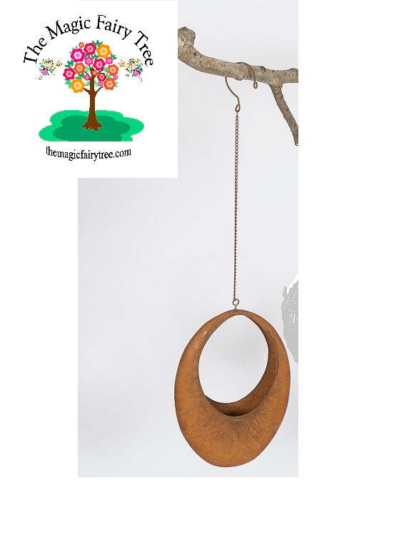 Rust Oval Hanging Planter image 1
