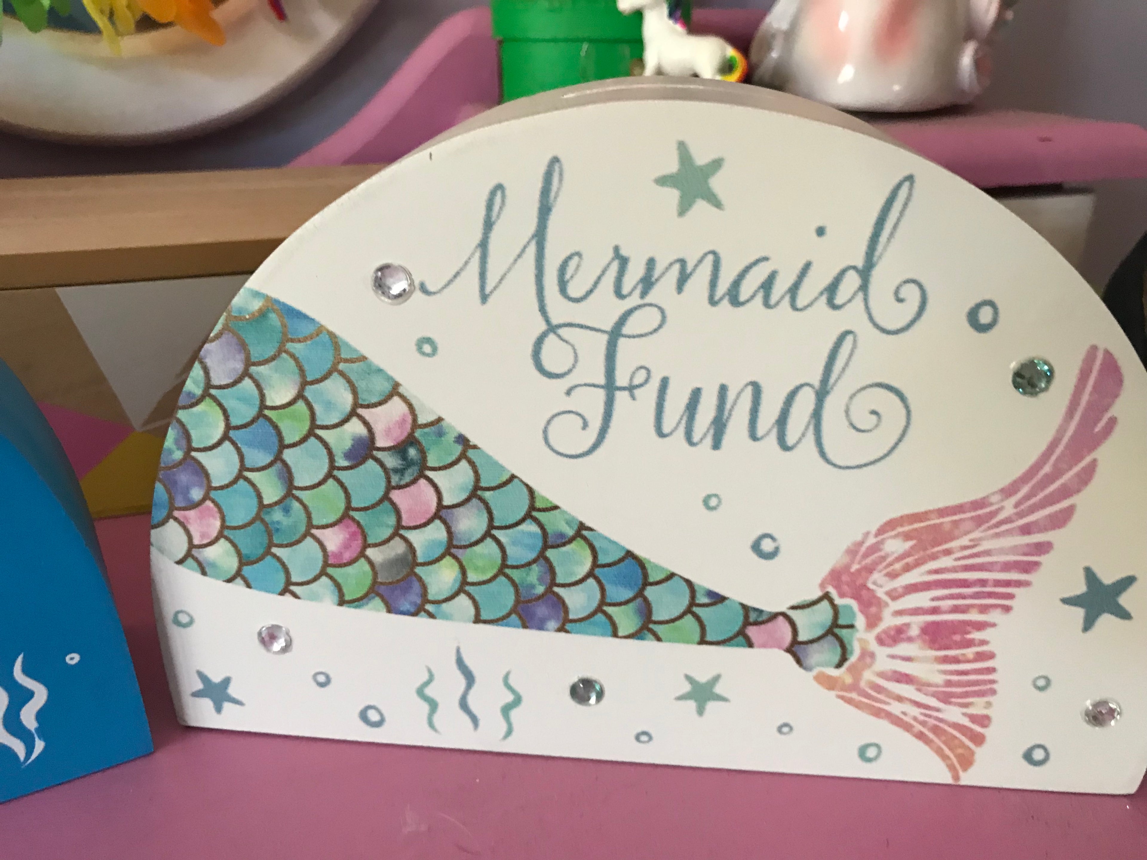 20cm half moon mermaid money box bank image 2