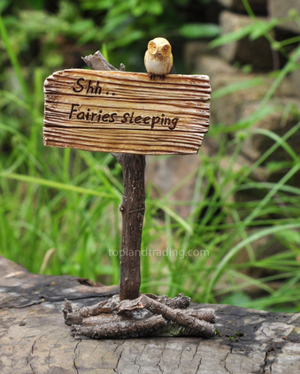 "Shhh .... Fairies Sleeping"  fairy garden sign image 4