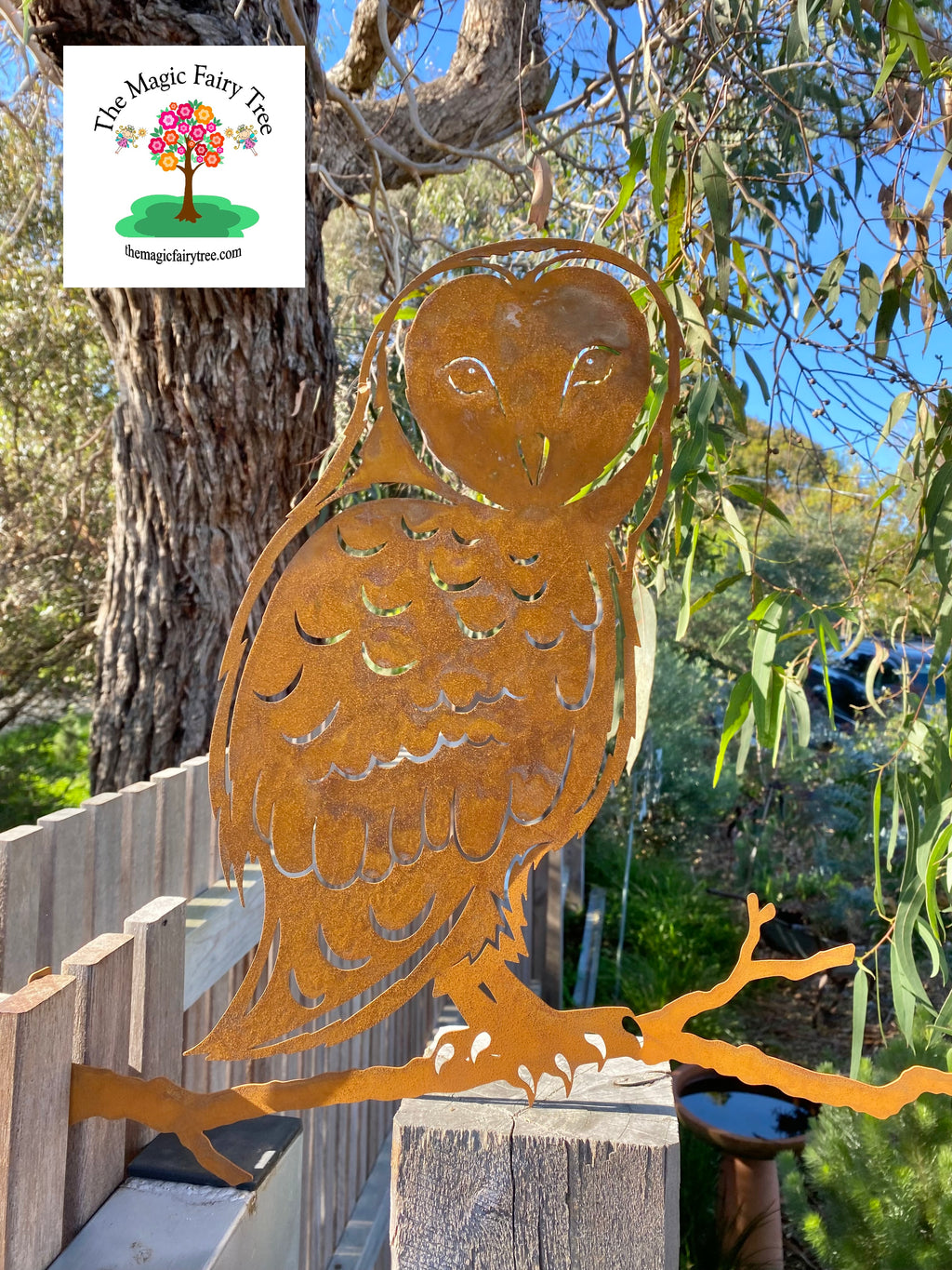 Barn Owl Fence Wall Art image 0