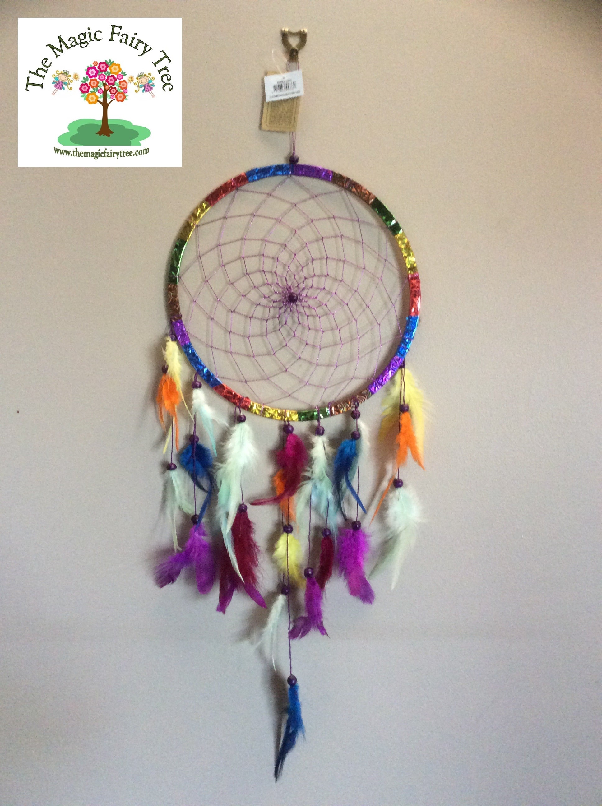 27cm rainbow multi colour dreamcatcher image 0