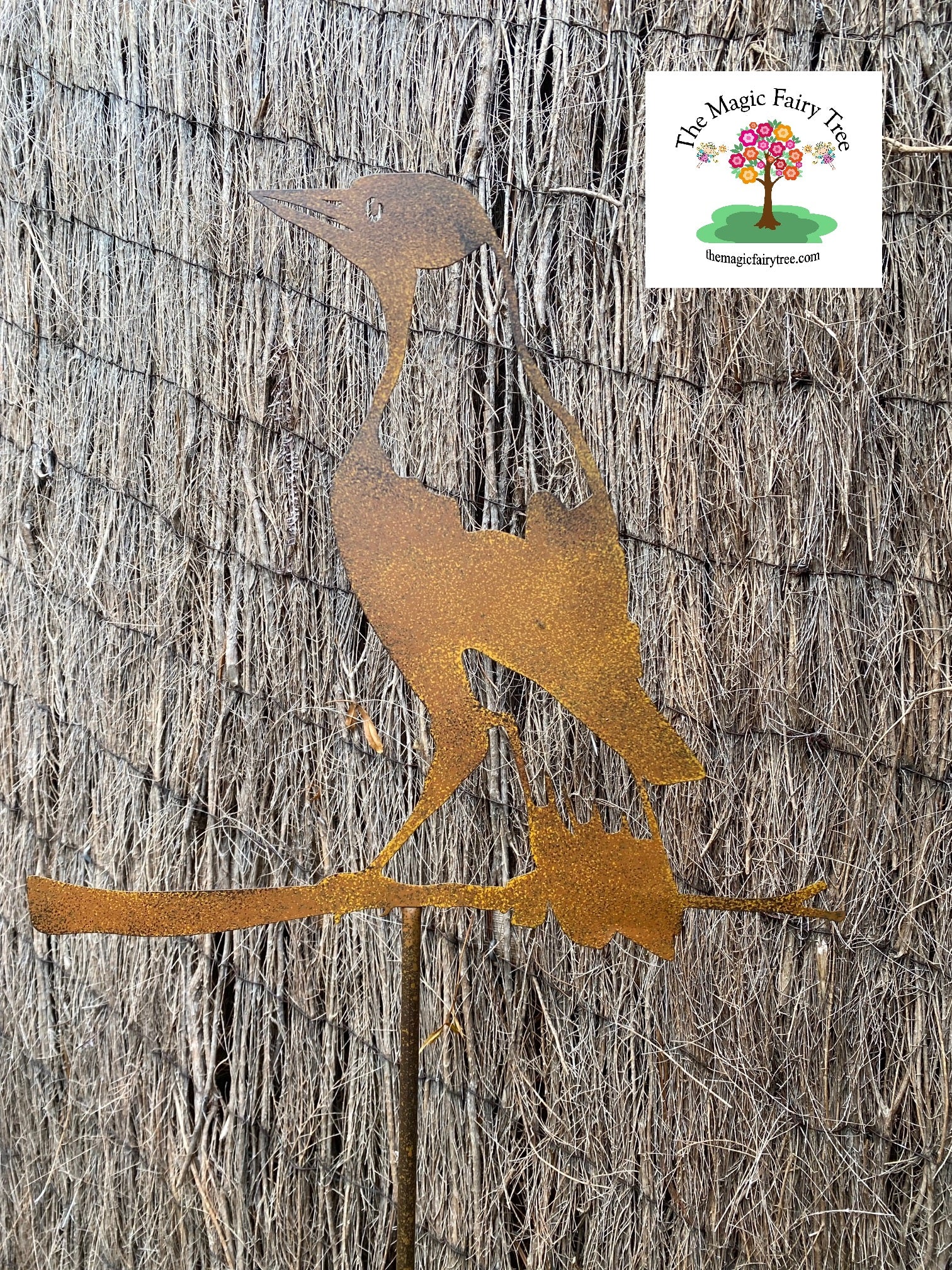 Tall Magpie rusty metal stake image 1