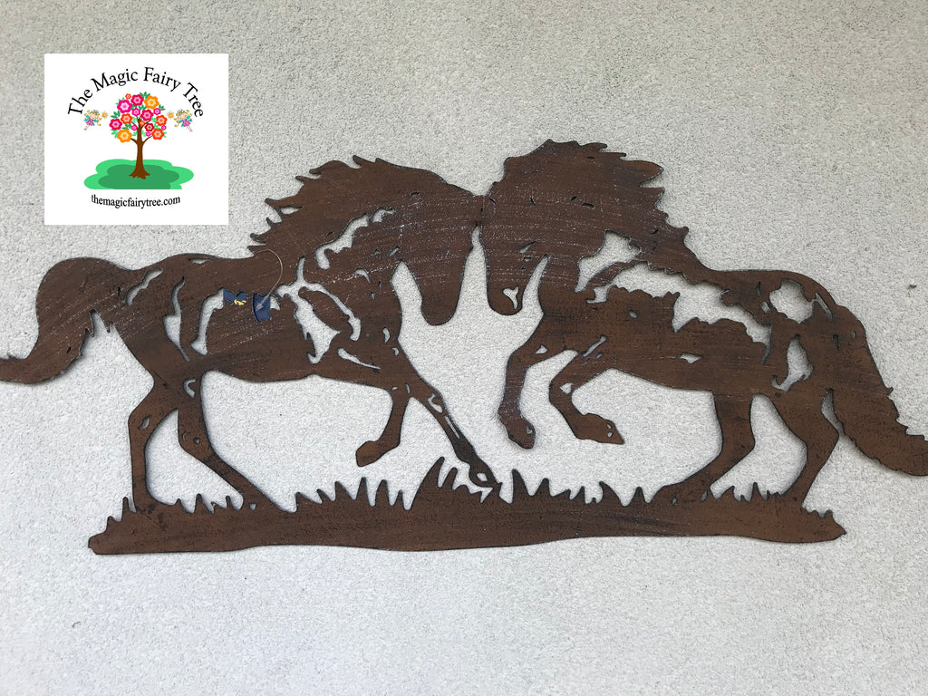 Two Horses Metal Wall Plaque image 4