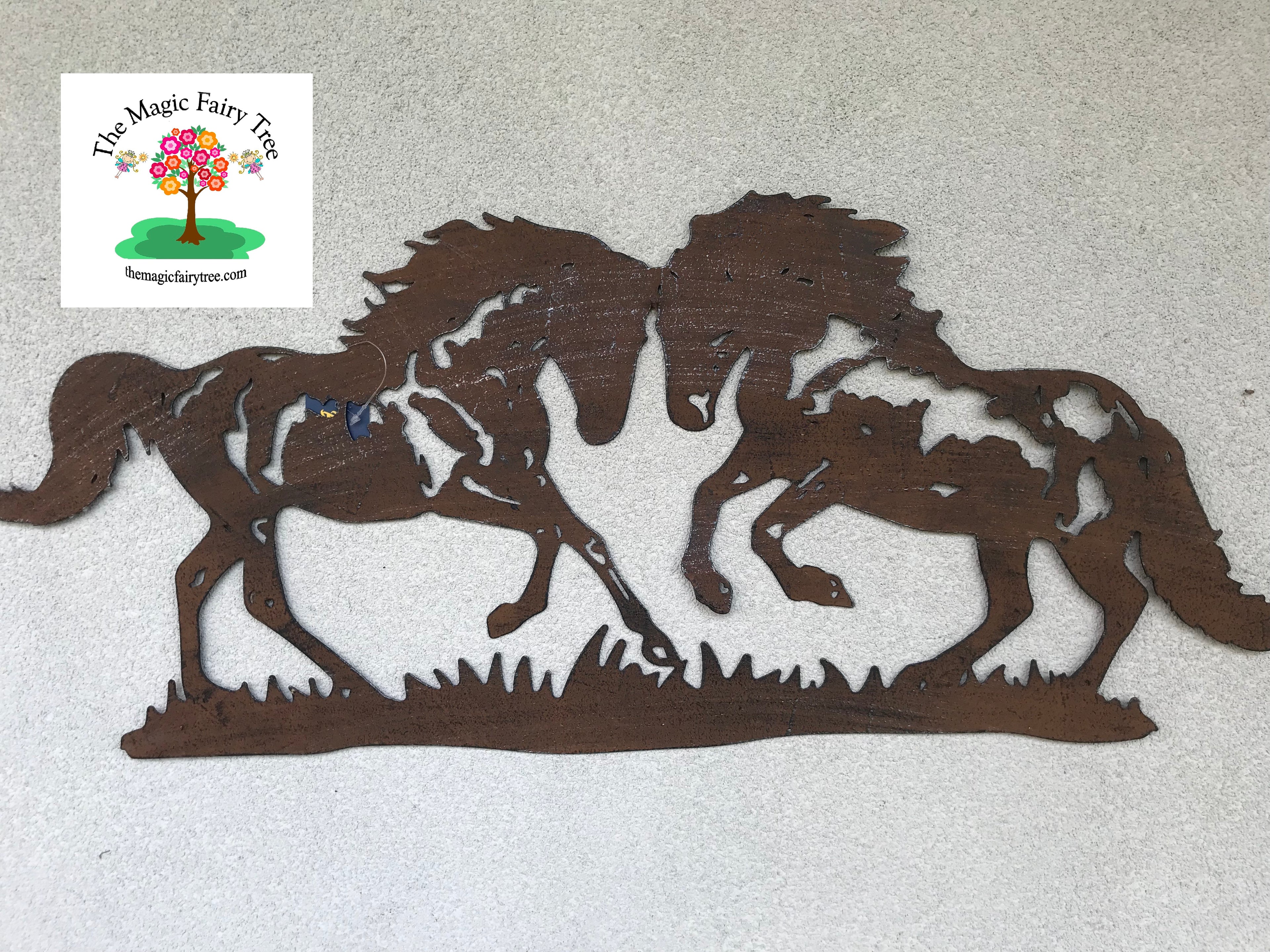 Two Horses Metal Wall Plaque image 4