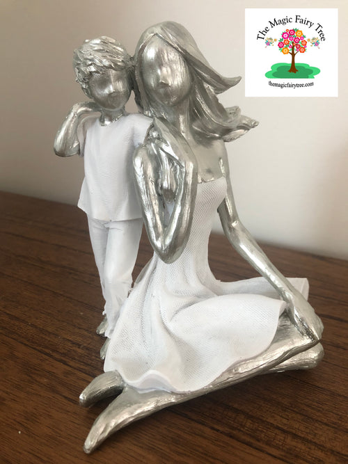 15cm Mother and Son Statue Figurine image 0