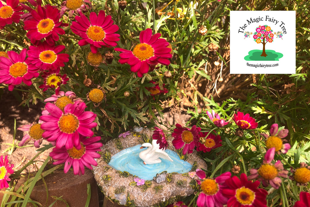 Fairy Garden Pond with Swan image 1
