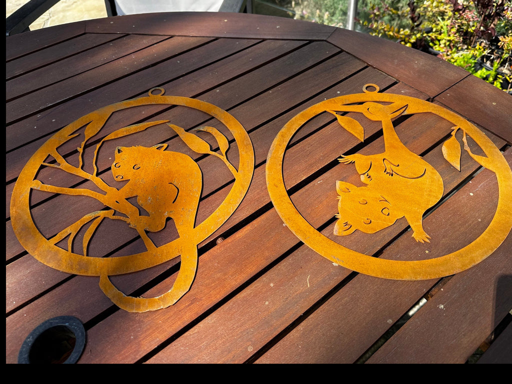 Possum corten ring wall art decor image 3