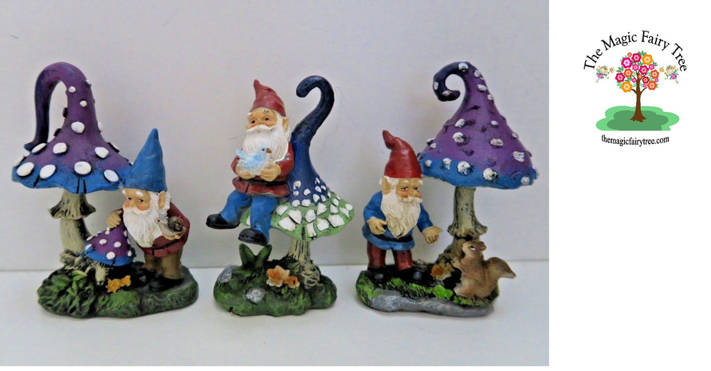 13cm polyresin mushroom with gnome image 0