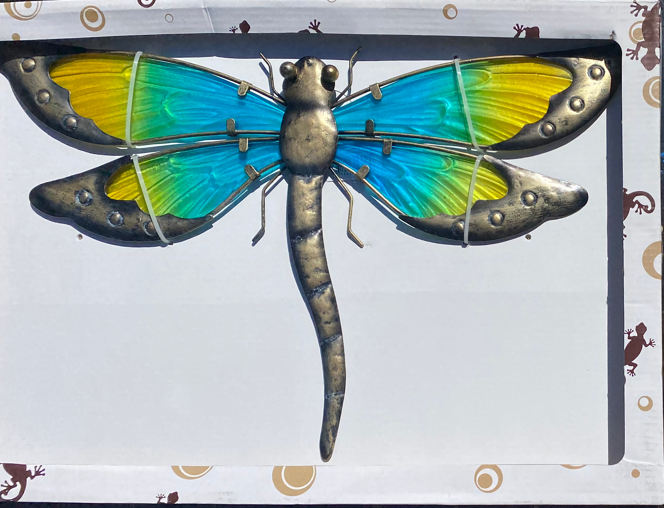 Metal & Glass Dragonfly & Butterfly Wall Art image 3