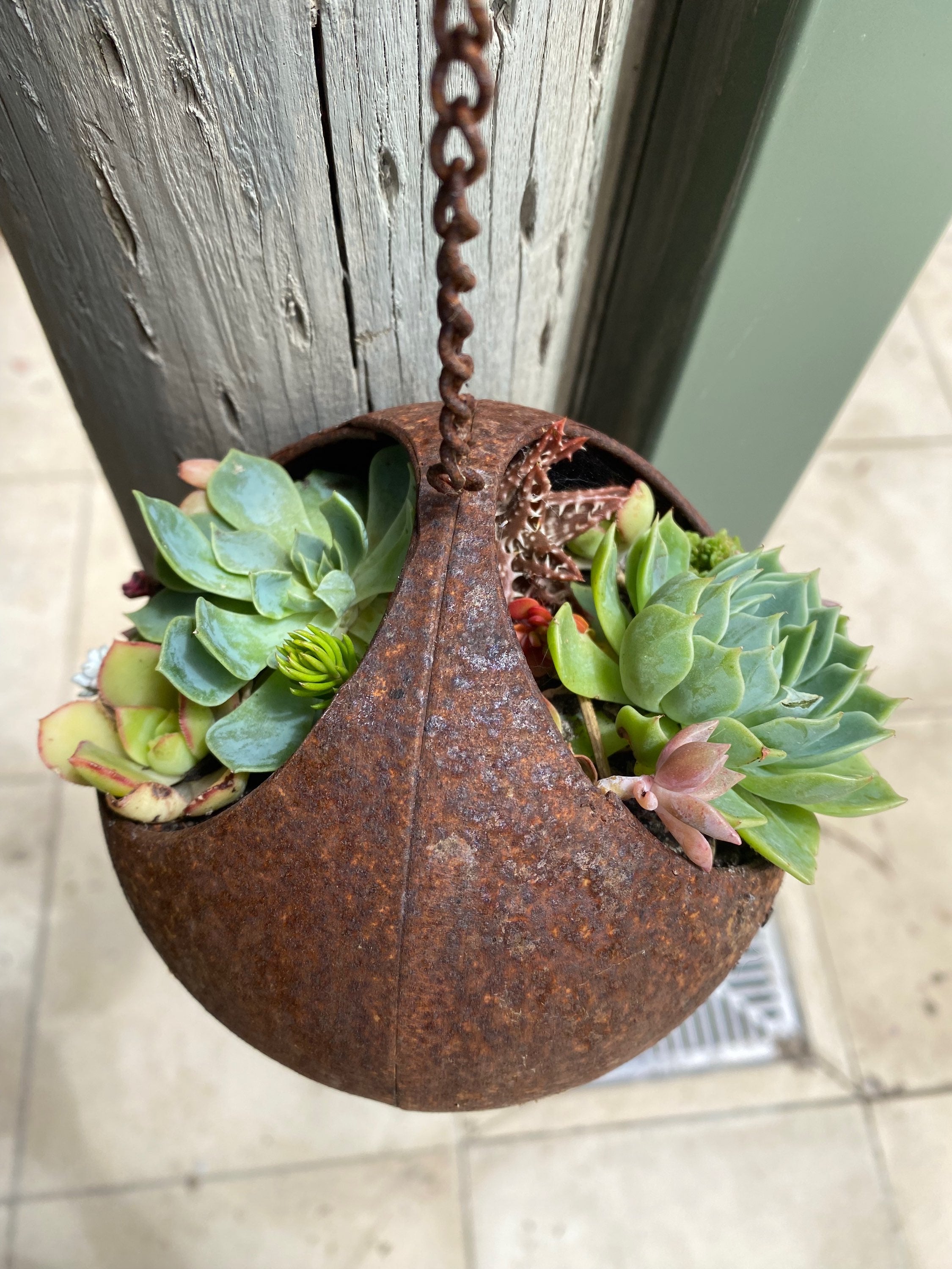 Rust Ball Hanging Planter image 6